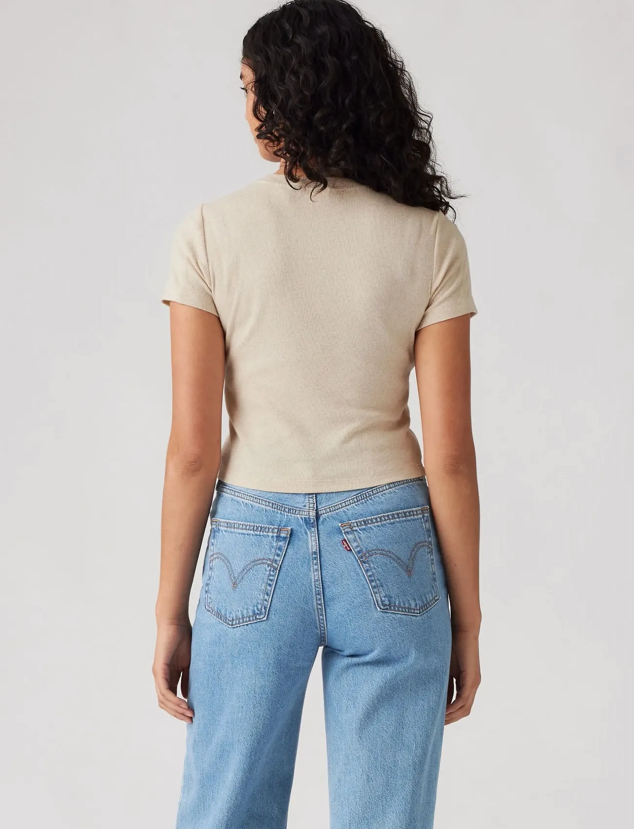 Levi's® - ESSENTIAL SPORTY TEE OATMEAL H - neutrals - 3