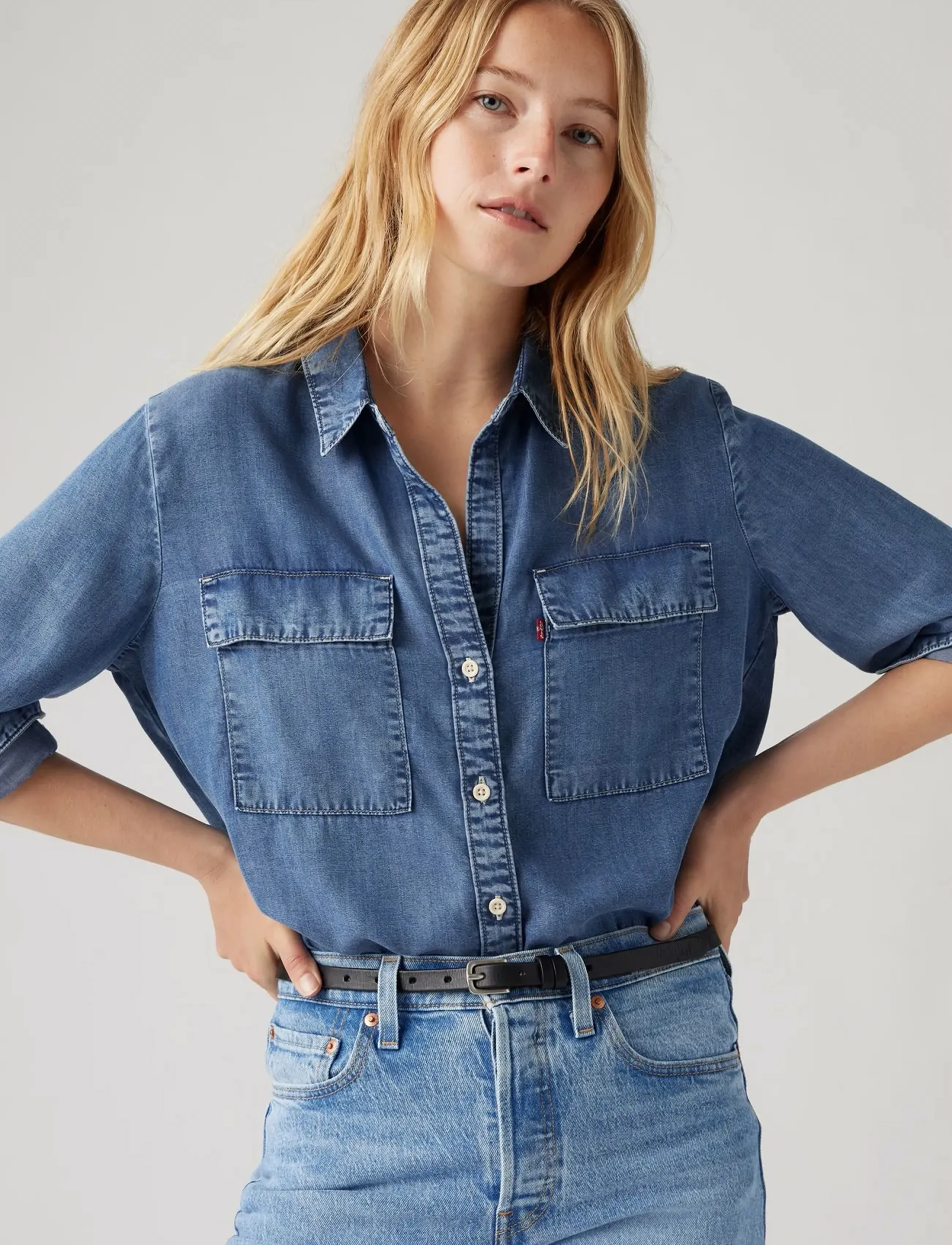 Levi's® DOREEN UTILITY SHIRT DARK INDIGO - WORN IN - Skjorter - DARK INDIGO - WORN IN / blue