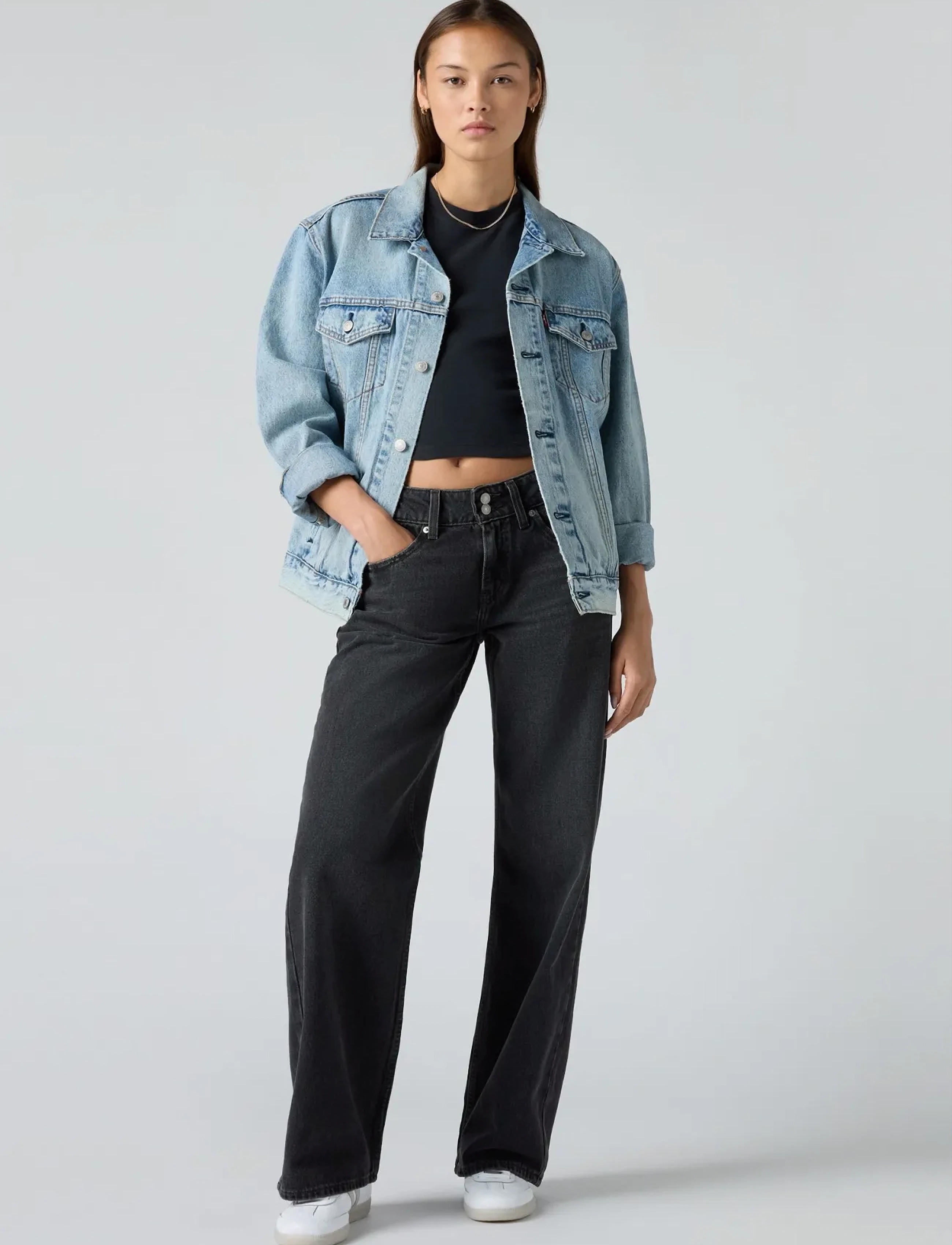 Levi's Superlow Loose Mic Dropped, 32 x 32, Grey, Jeans > Vidde, Dame