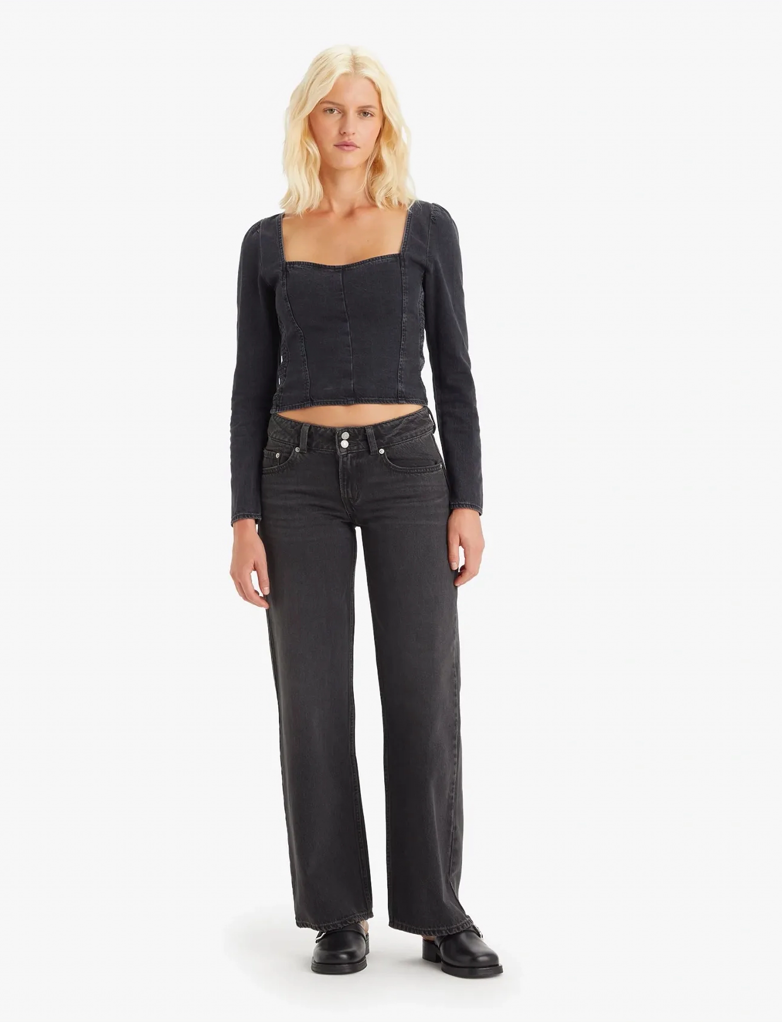 Levi's® - SUPERLOW LOOSE MIC DROPPED - hosen mit weitem bein - blacks - 4