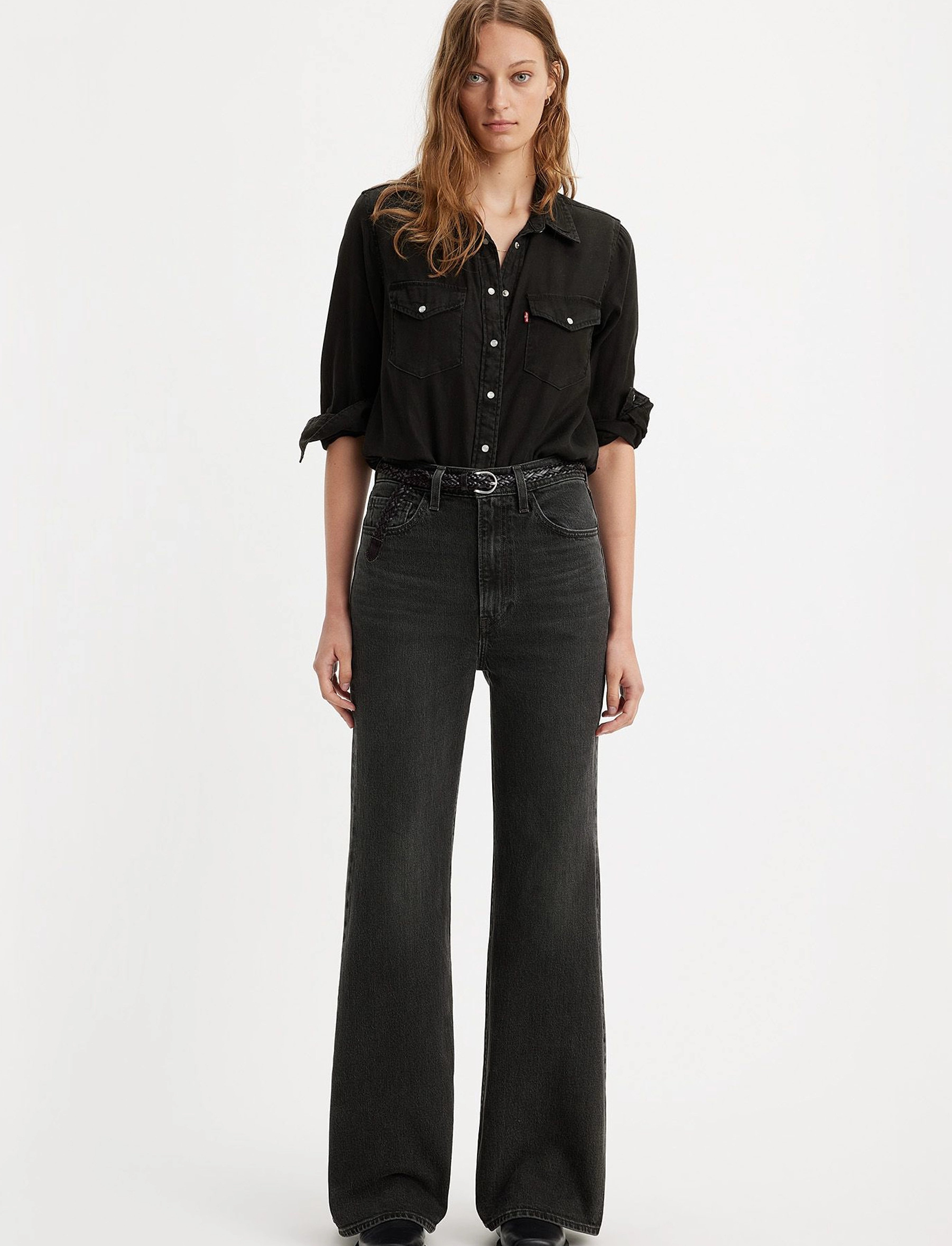 Levi's® - RIBCAGE BELLS ON THE TOWN NO C - nuo kelių platėjantys džinsai - blacks - 4