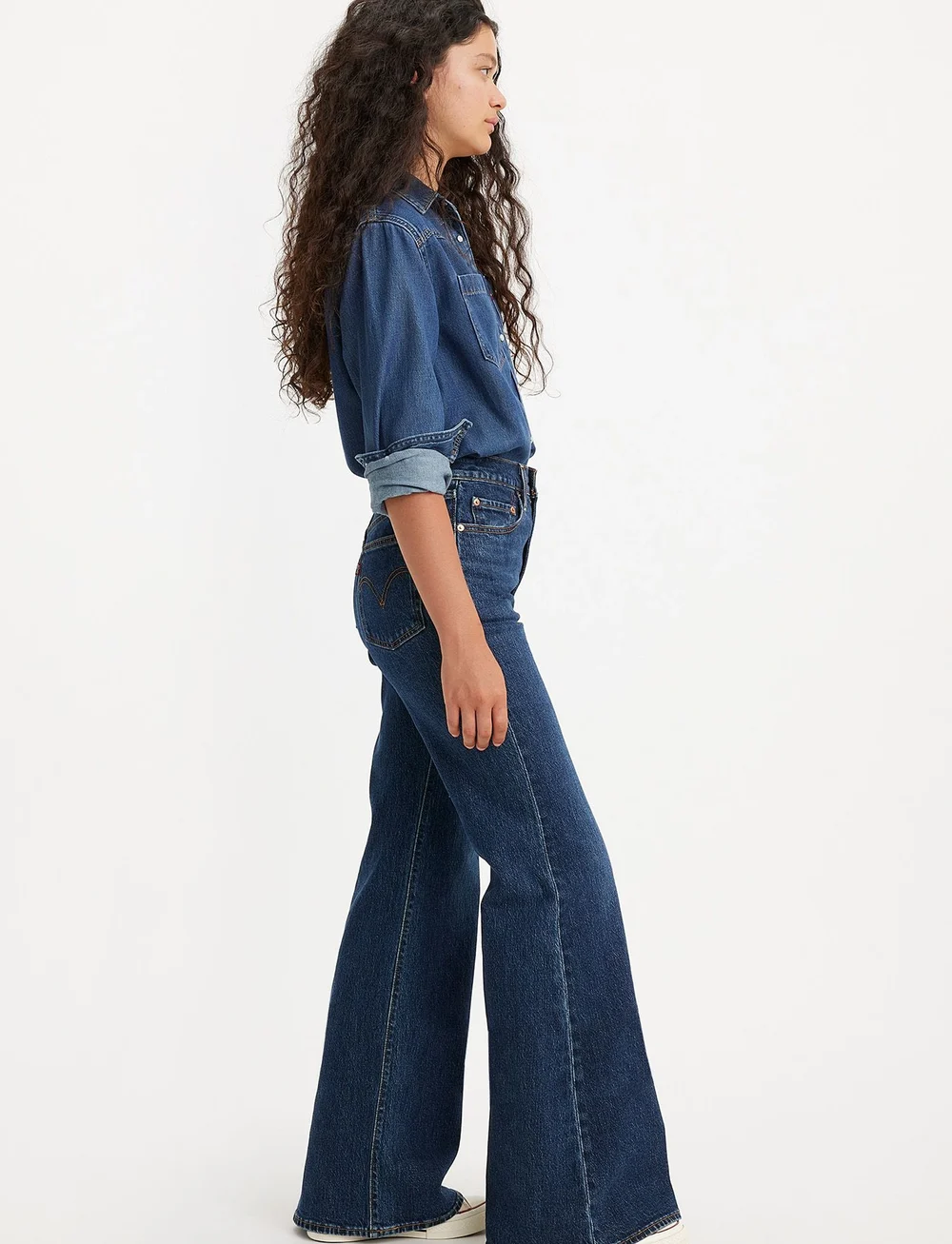 Levi's® - RIBCAGE BELLS SONOMA TRAIN - alt eriti laia säärega teksad - med indigo - worn in - 5