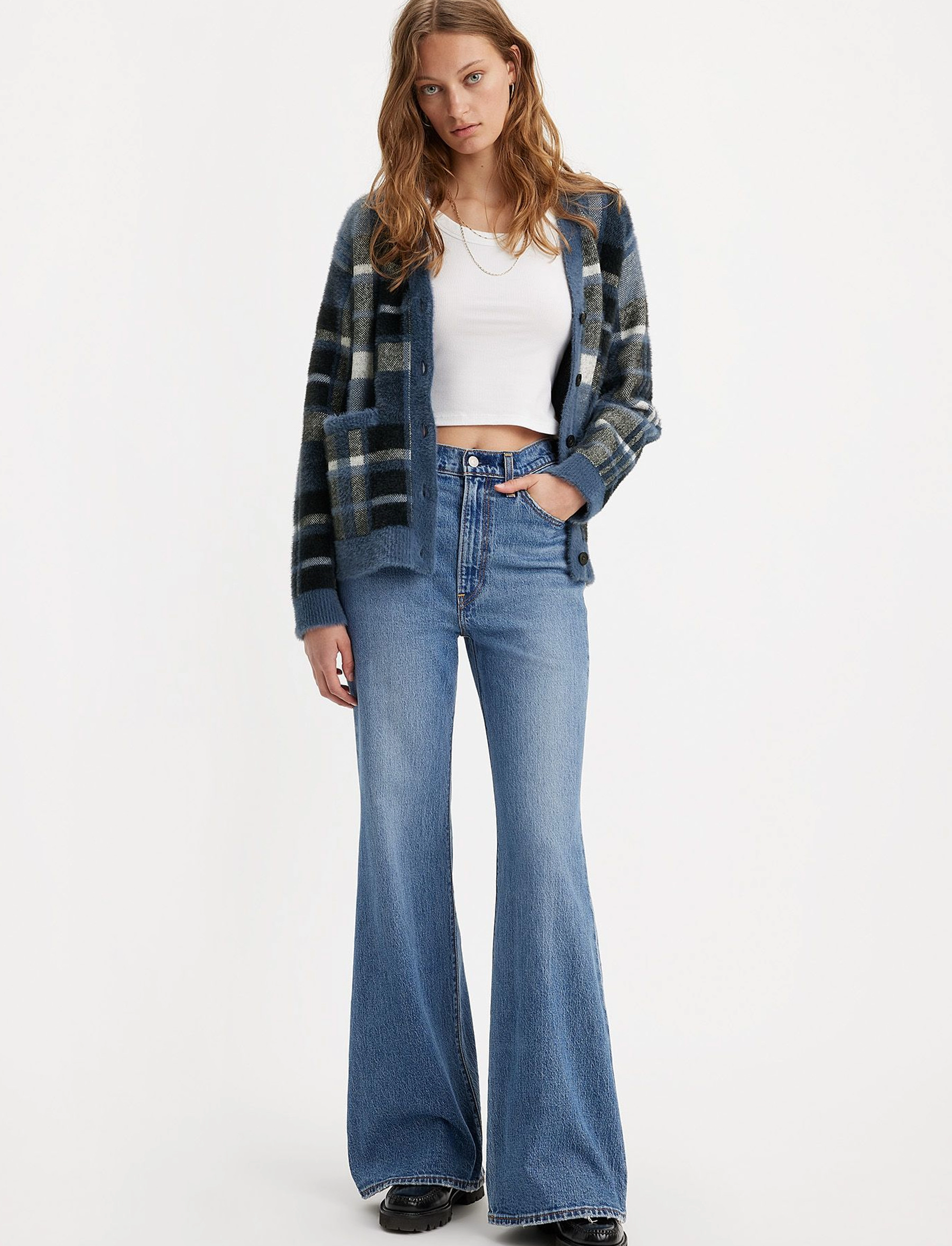 Levi's® - RIBCAGE BELLS SONOMA WALKS - dark indigo - worn in - 4