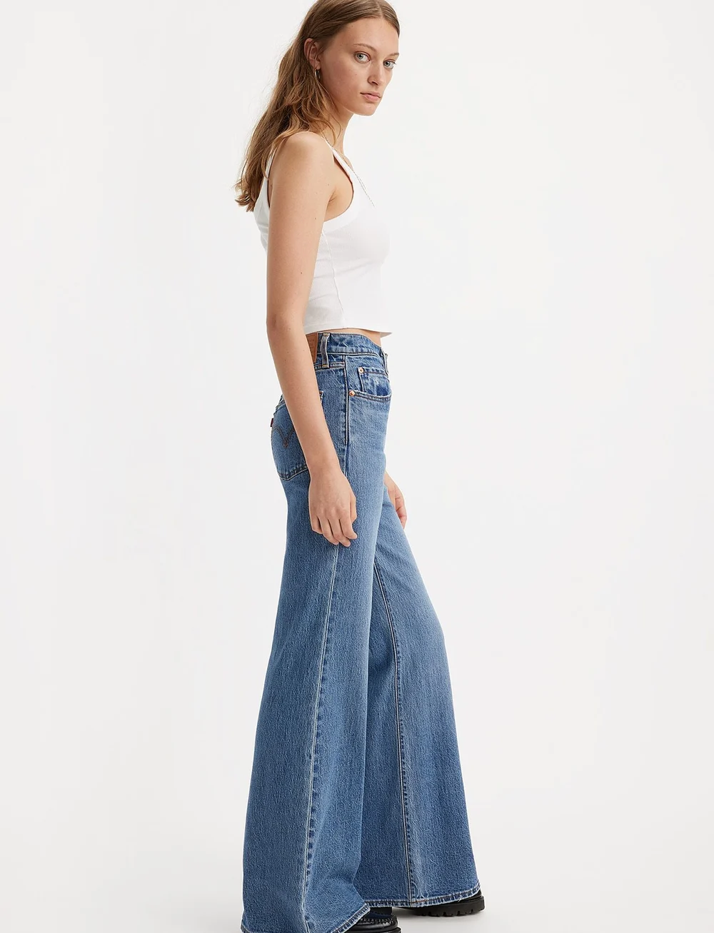 Levi's® - RIBCAGE BELLS SONOMA WALKS - alt eriti laia säärega teksad - dark indigo - worn in - 5