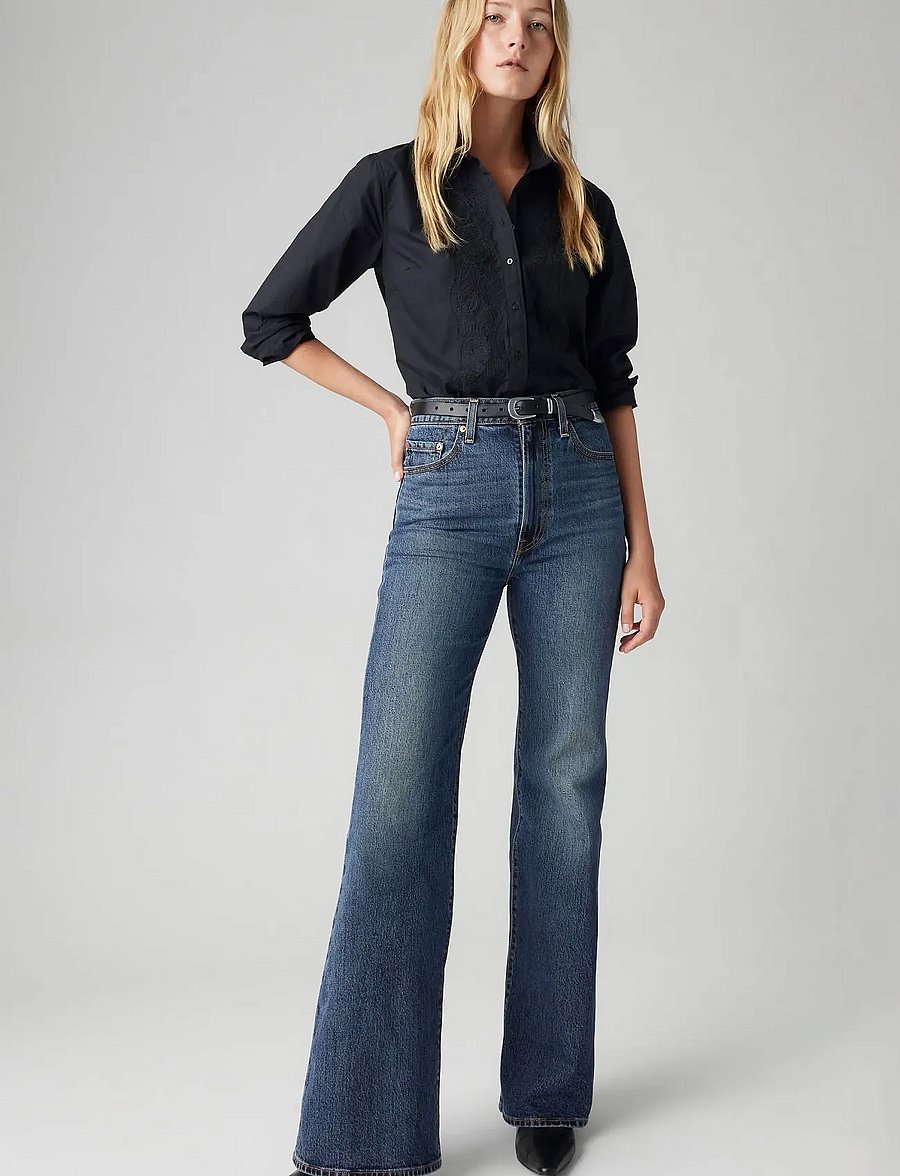 Levi's® - RIBCAGE BELLS ROMANTIC STORY - schlaghosen - blacks - 0