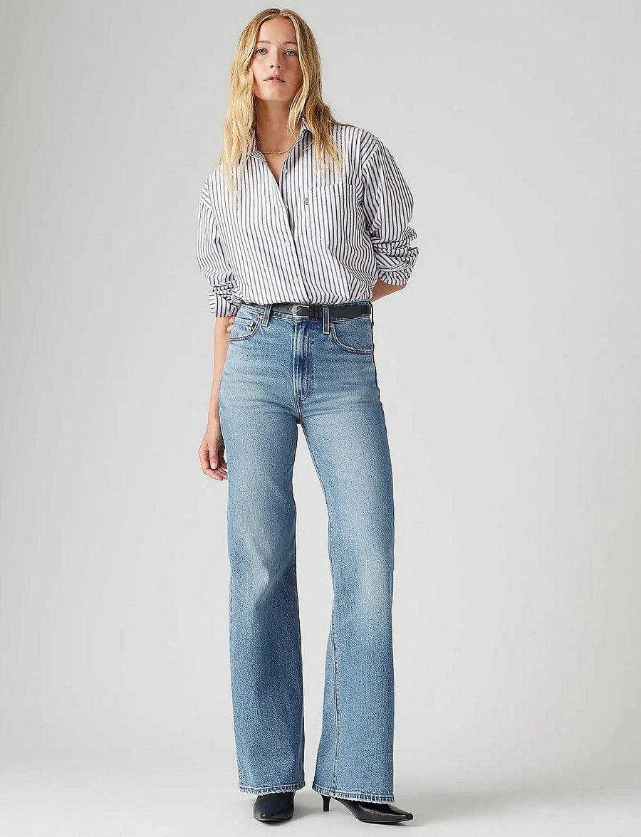 Levi's® - RIBCAGE BELLS NEXT SATURDAY NO - flared jeans - med indigo - worn in - 0