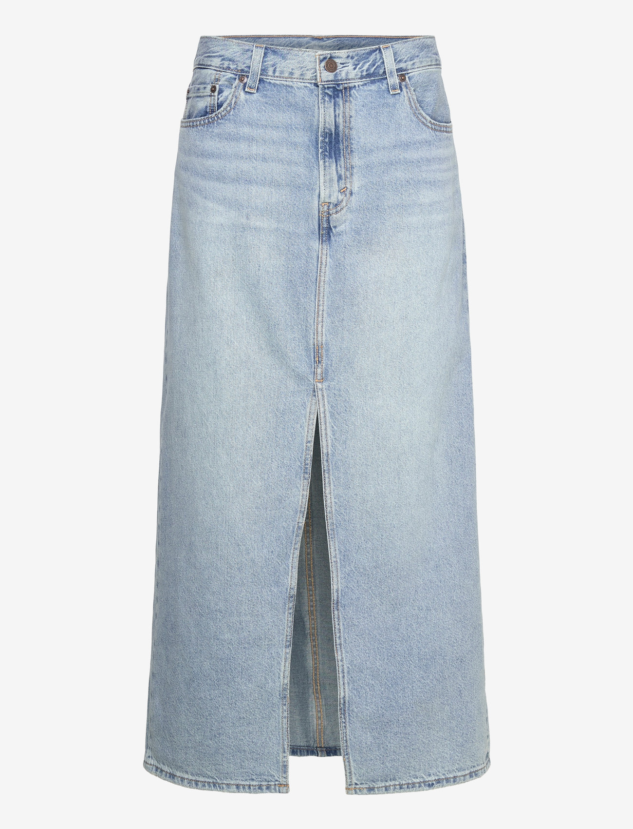 Levi's® - ANKLE COLUMN SKIRT PLEASE HOLD - denimnederdele - med indigo - worn in - 1