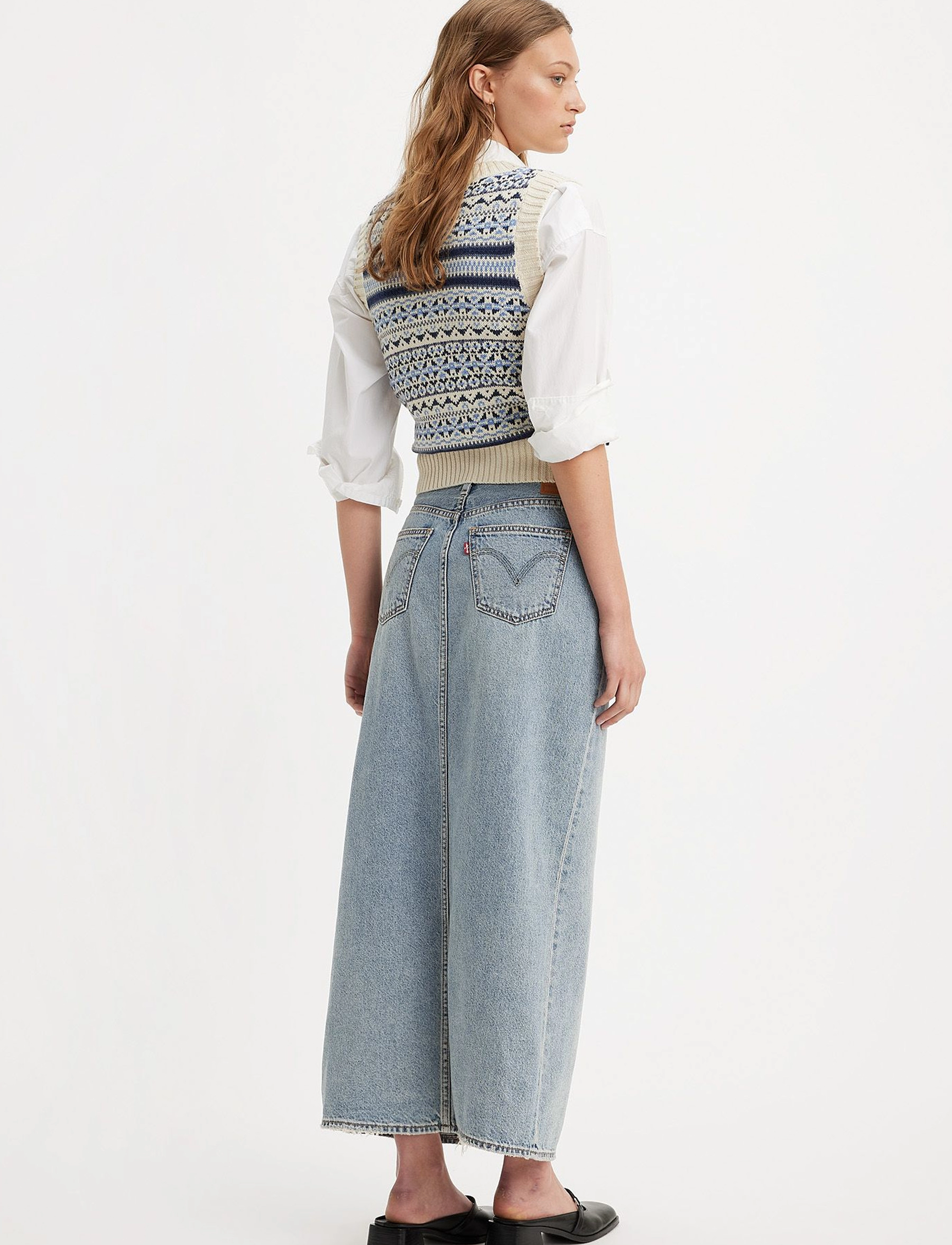 Levi's® - ANKLE COLUMN SKIRT PLEASE HOLD - med indigo - worn in - 4