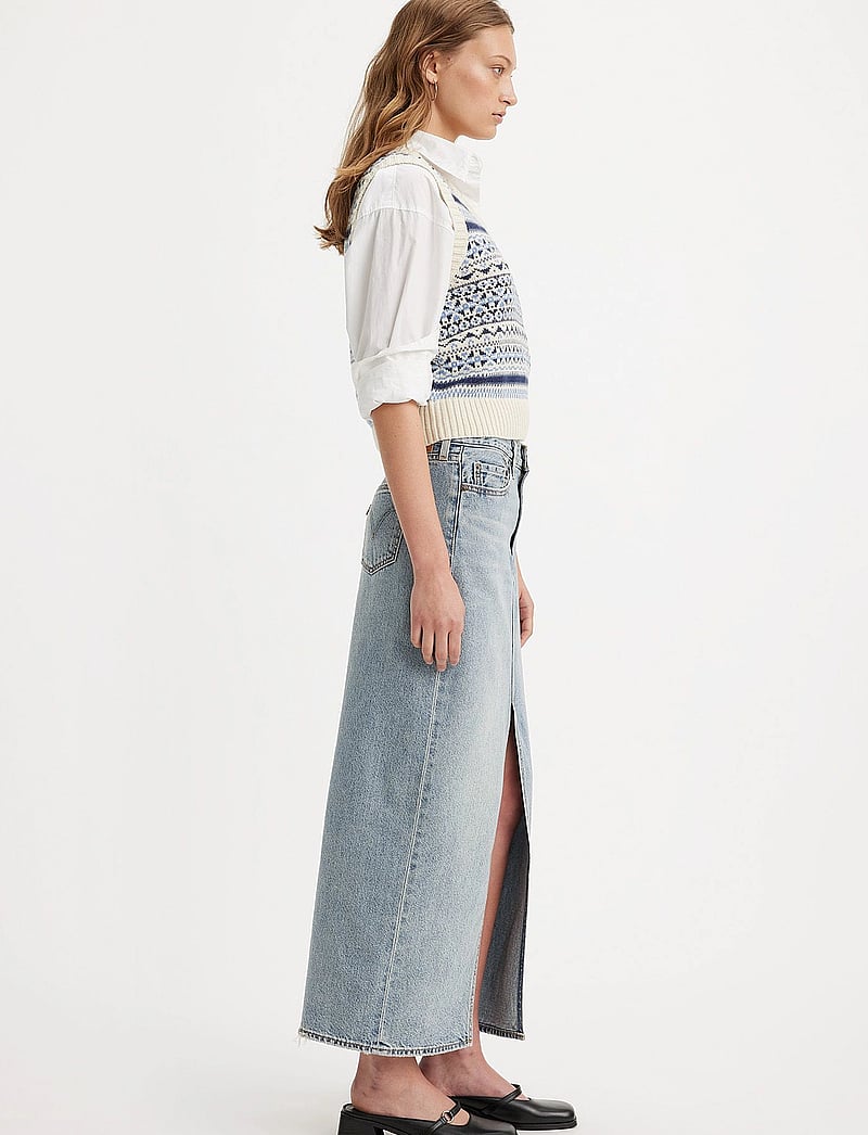 Levi's® - ANKLE COLUMN SKIRT PLEASE HOLD - denimnederdele - med indigo - worn in - 5
