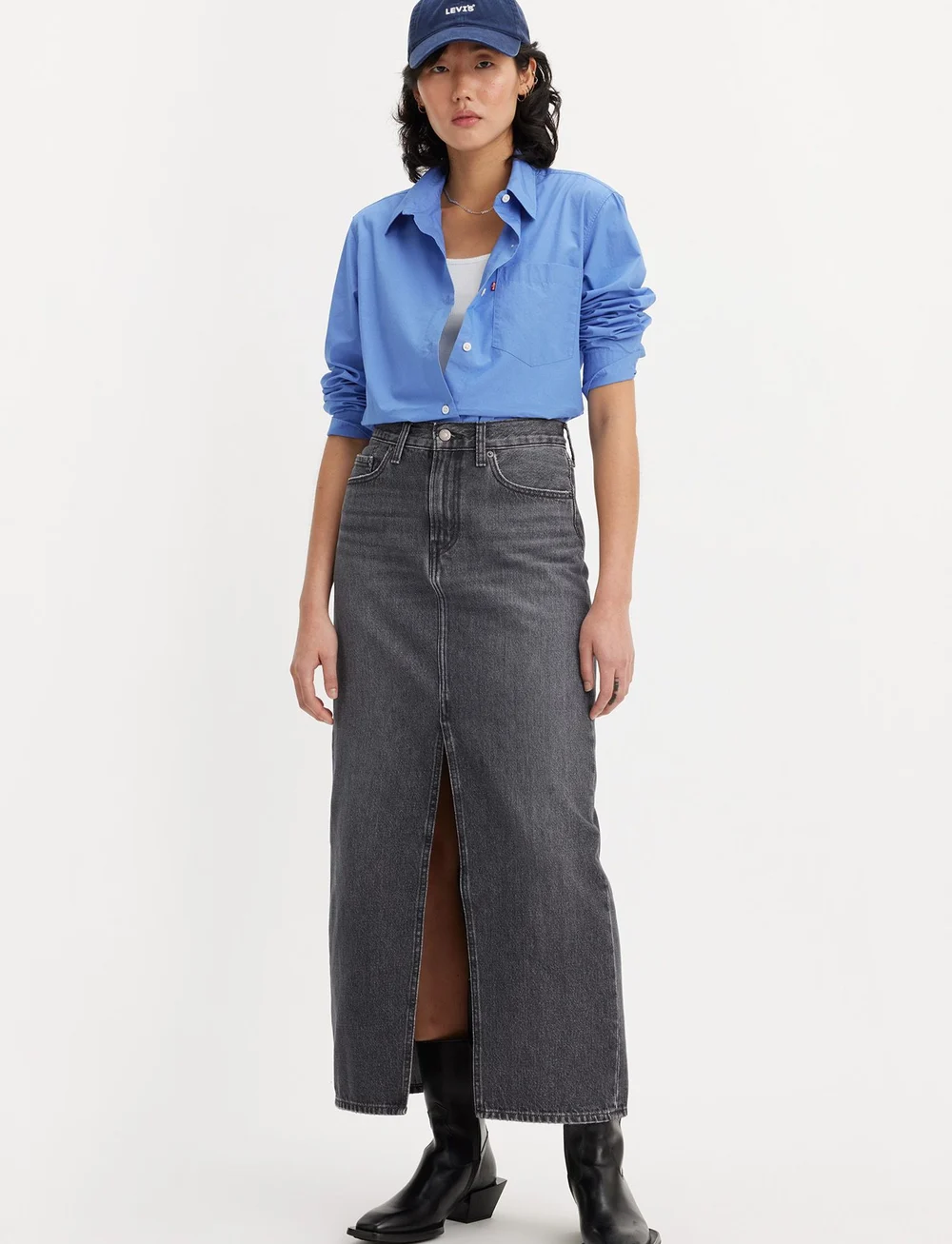 Levi's® - ANKLE COLUMN SKIRT ADVENTURE S - maxi röcke - blacks - 3