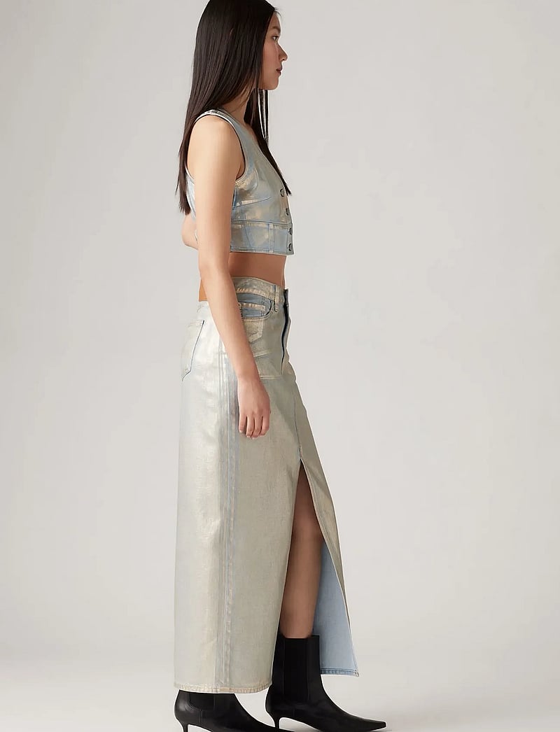 Levi's® - ANKLE COLUMN SKIRT MED INDIGO - FLAT FINISH - jeansröcke - optical illusion ski - 3