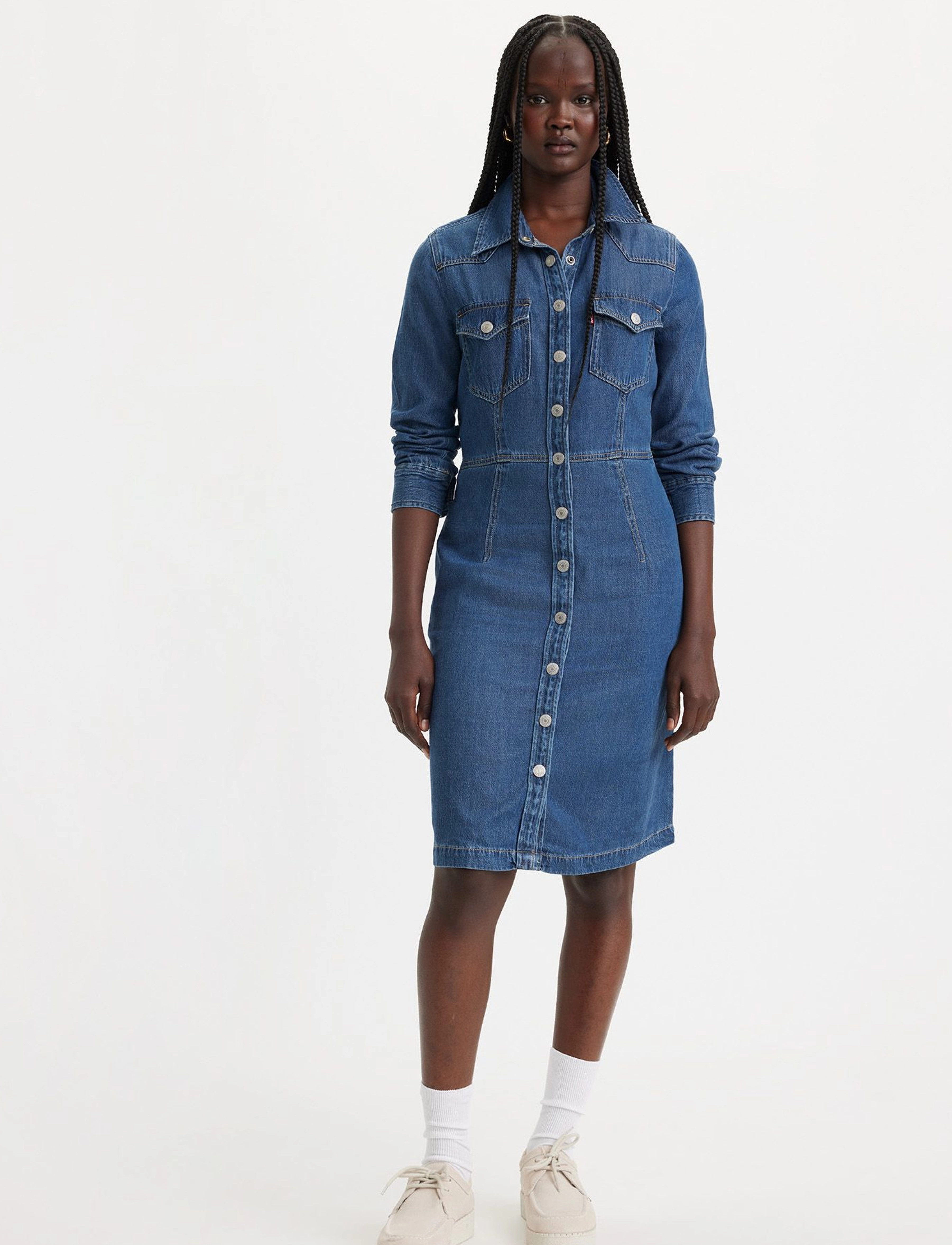 Levi's® - OTTO WESTERN DRESS SQUARE DEAL - med indigo - worn in - 3