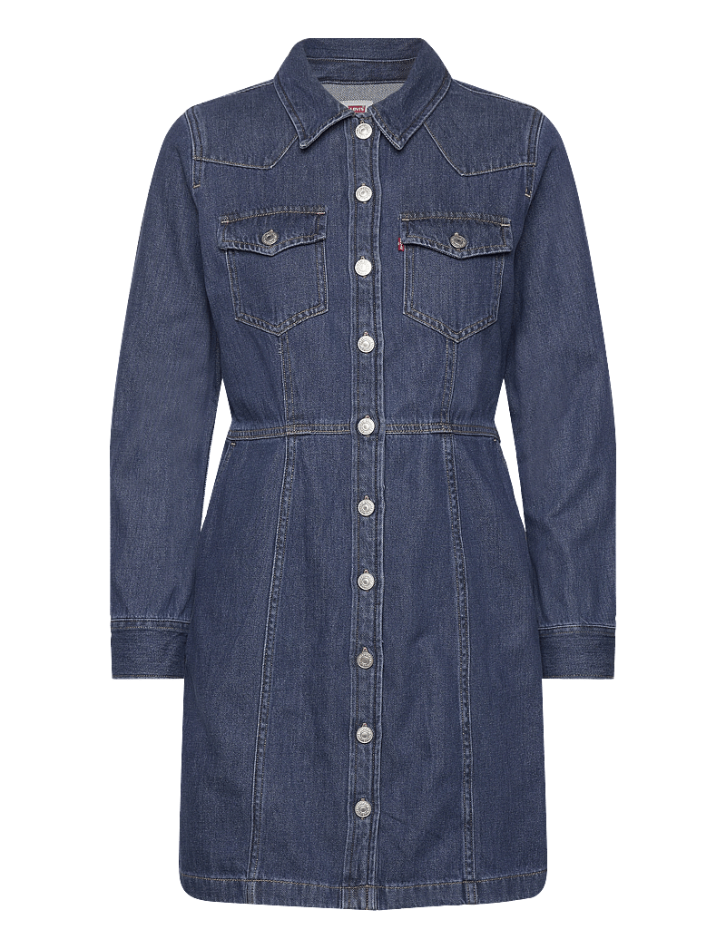 Levi's® - FLYNN WESTERN CORE DRESS DARK INDIGO - WORN IN - denimkjoler - dark indigo - worn in - 1