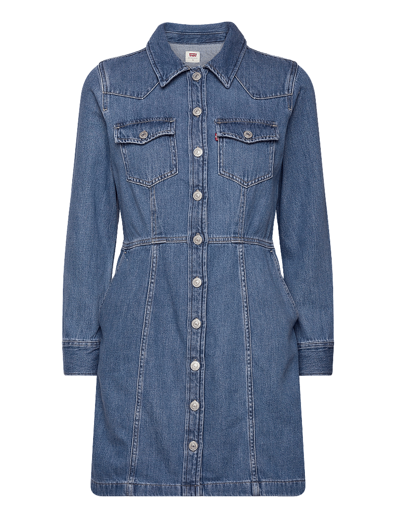 Levi's® - FLYNN WESTERN CORE DRESS MED INDIGO - WORN IN - jeanskleider - med indigo - worn in - 1