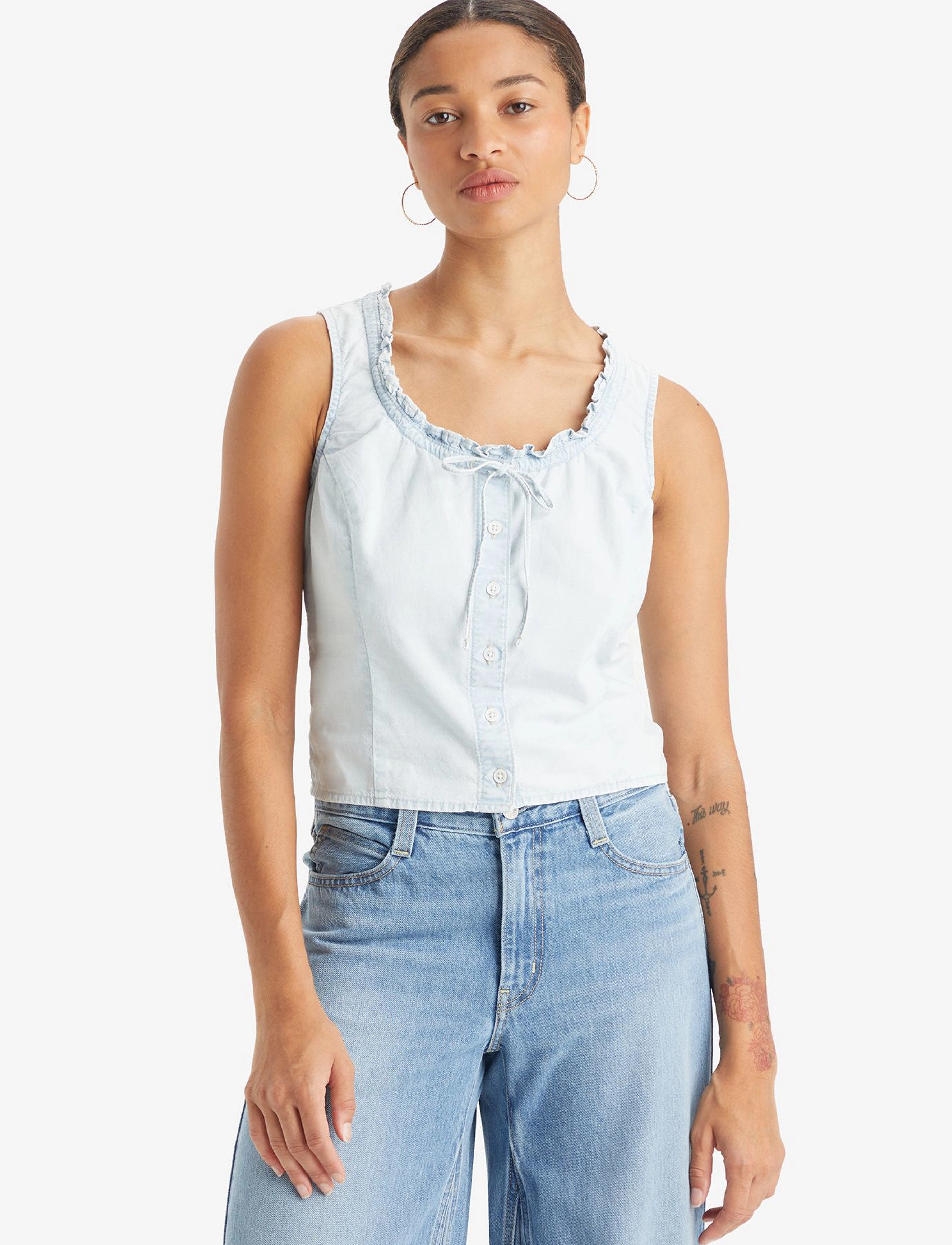 LEVI´S Women - SHANE TANK NEVER GOING TO CHAN - light indigo - worn in - 2