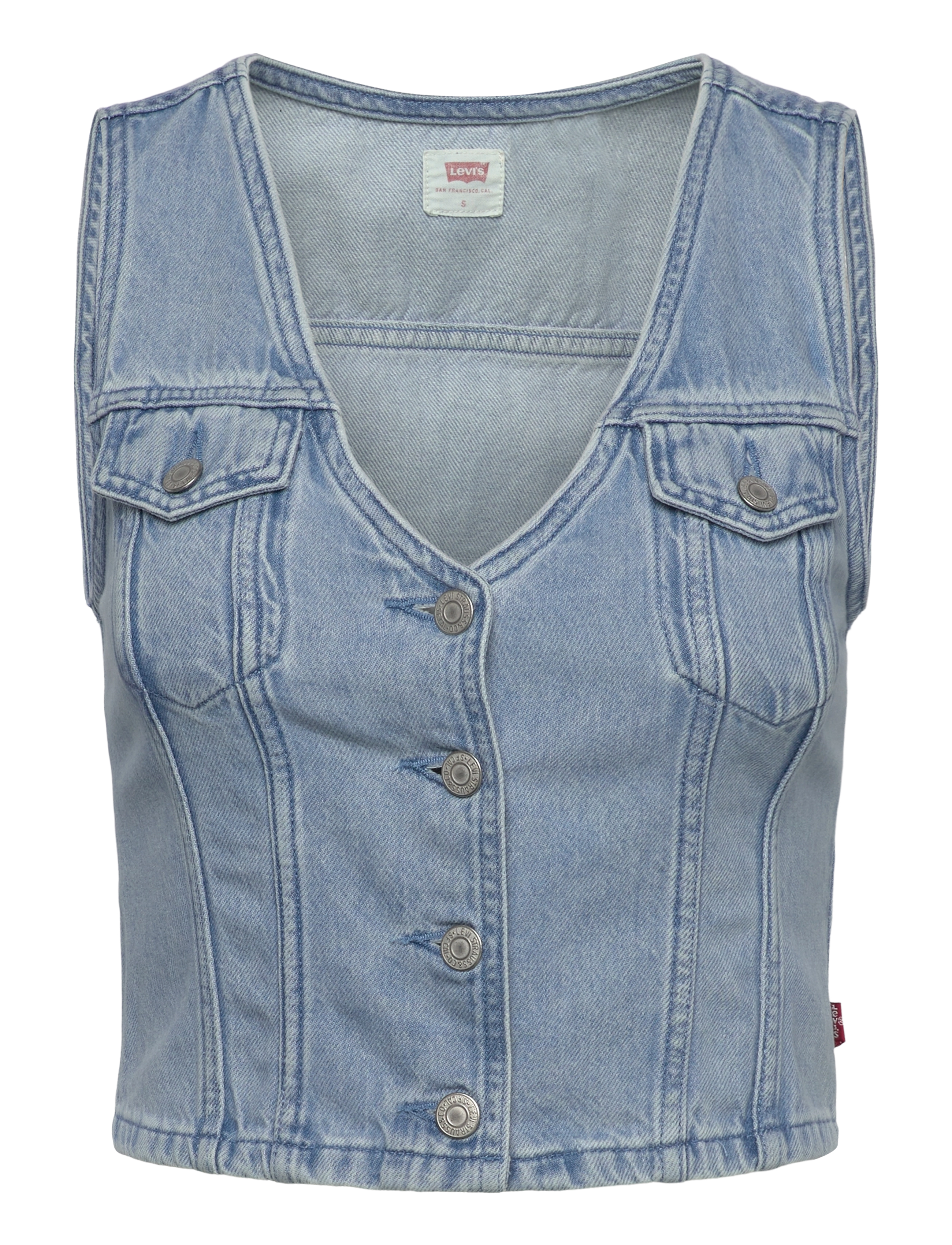 Levi's® BELLA DENIM CORSET I WILL - Denim vests - MED INDIGO - FLAT FINISH / blue