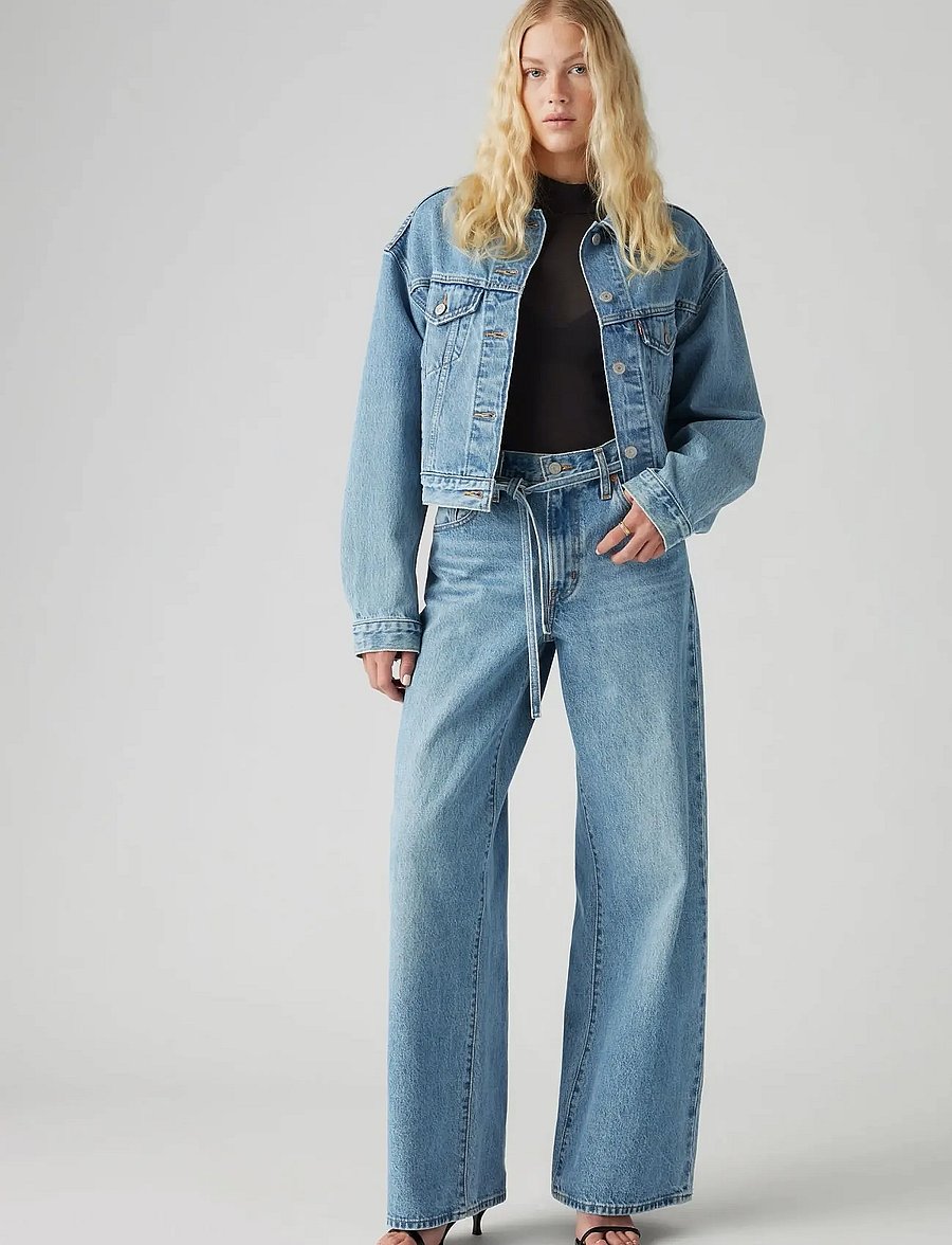 Levi's® - XL STRAIGHT THANKS FRIEND - wide leg jeans - med indigo - worn in - 0