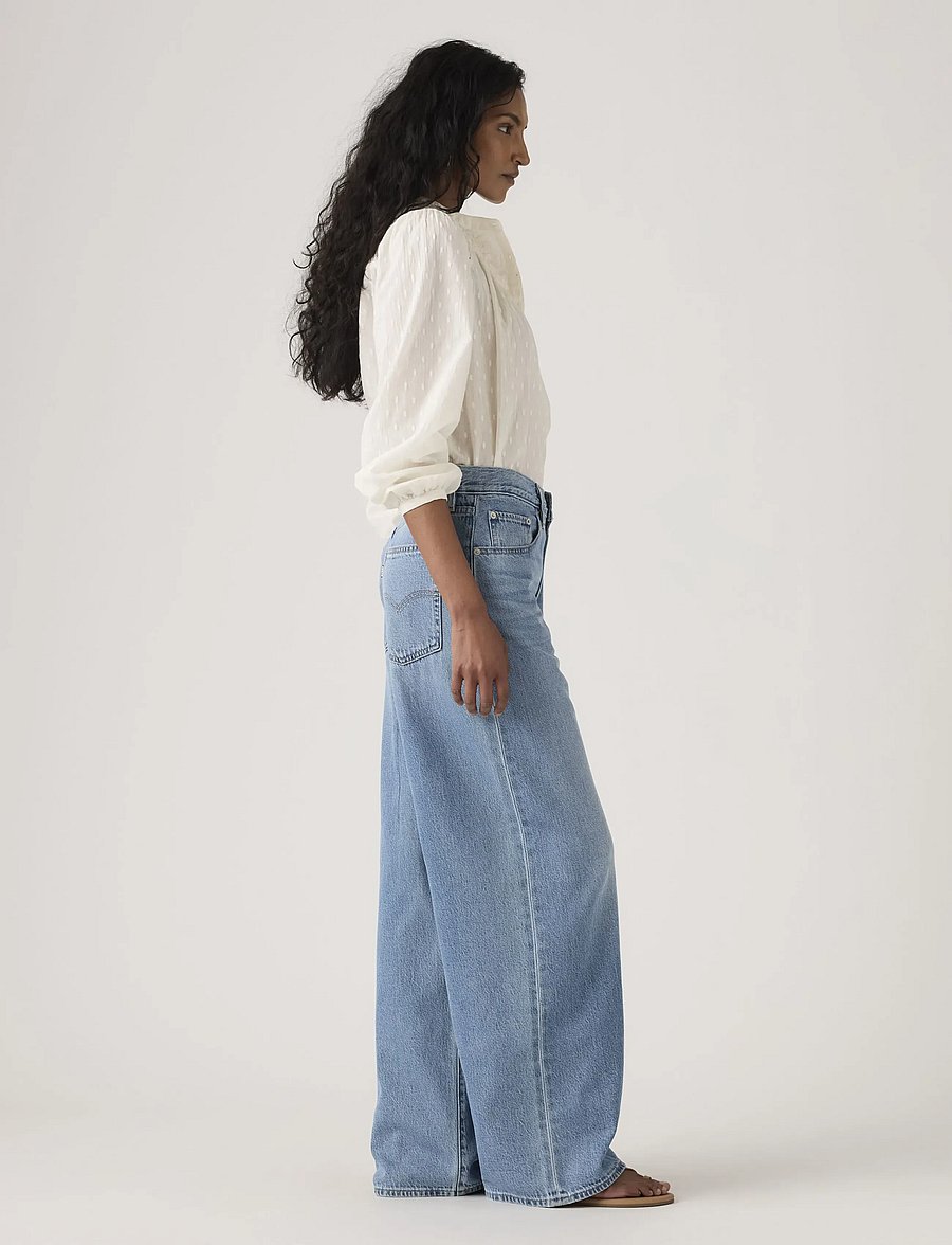 Levi's® - XL STRAIGHT GOOD GRADES TENCEL - hosen mit weitem bein - med indigo - worn in - 3