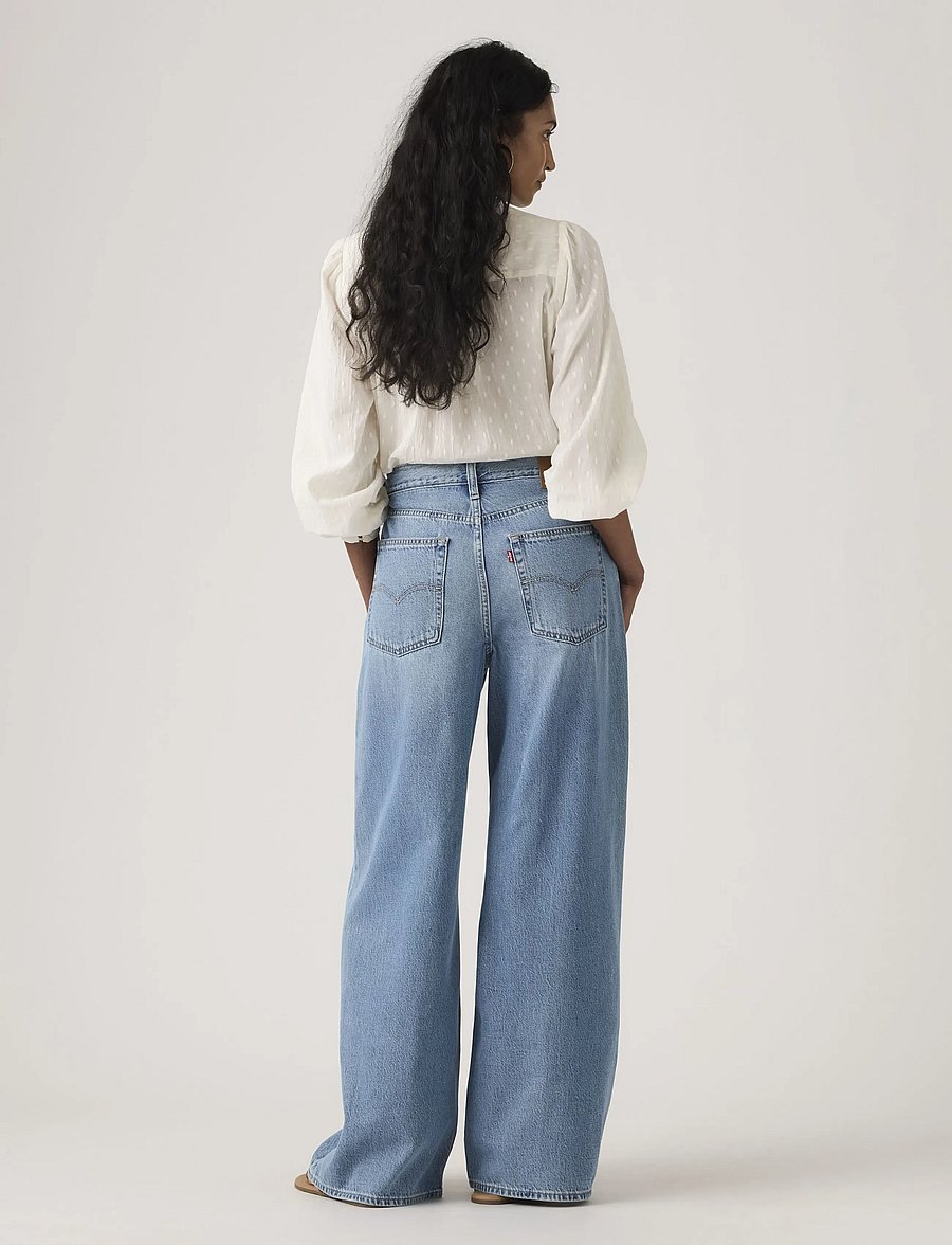 Levi's® - XL STRAIGHT GOOD GRADES TENCEL - hosen mit weitem bein - med indigo - worn in - 4