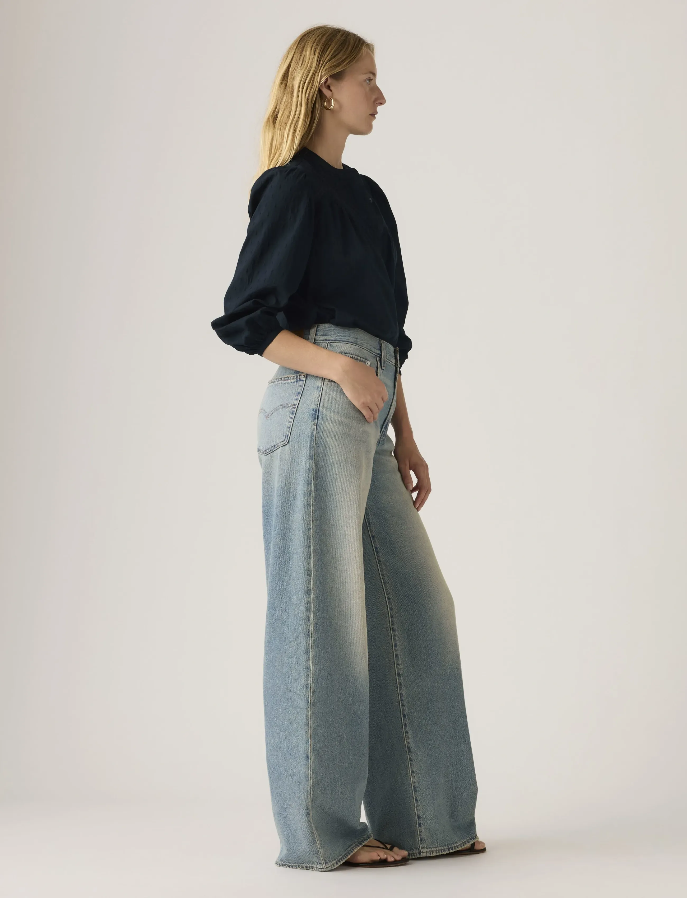 Levi's® - XL STRAIGHT GAMBLE TIME - hosen mit weitem bein - med indigo - worn in - 3