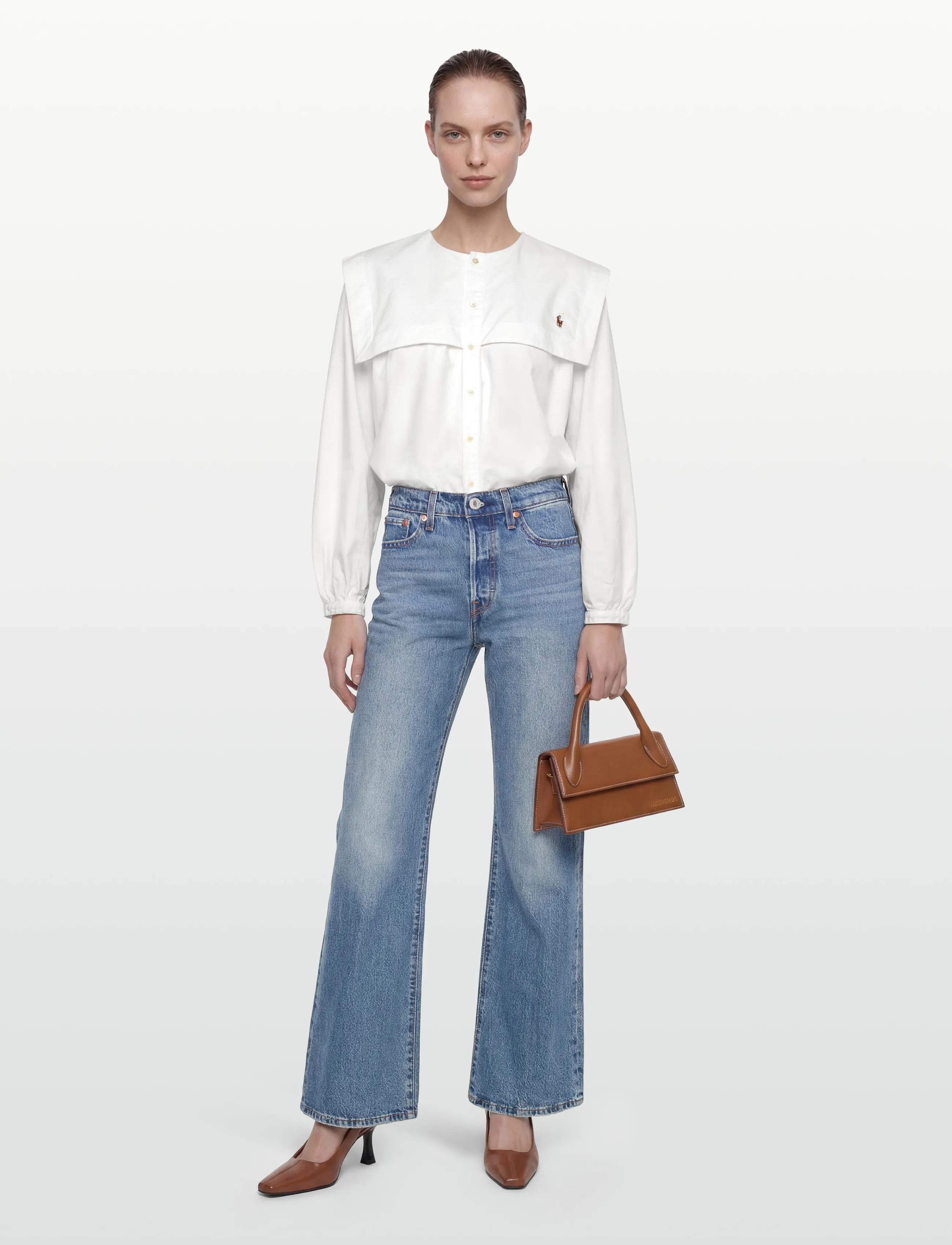 Levi's® WEDGIE BOOT FAIR POINT PSK - Flared jeans - MED INDIGO - WORN IN / blue