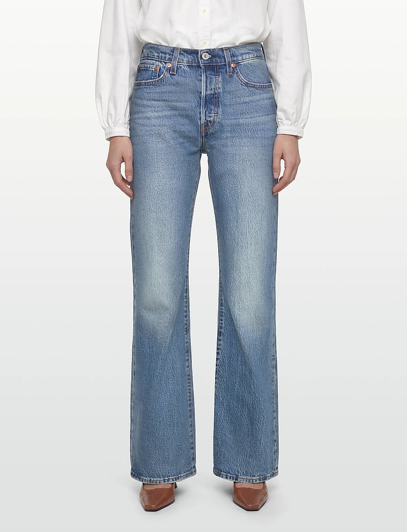 Levi's® - WEDGIE BOOT FAIR POINT PSK - schlaghosen - med indigo - worn in - 3