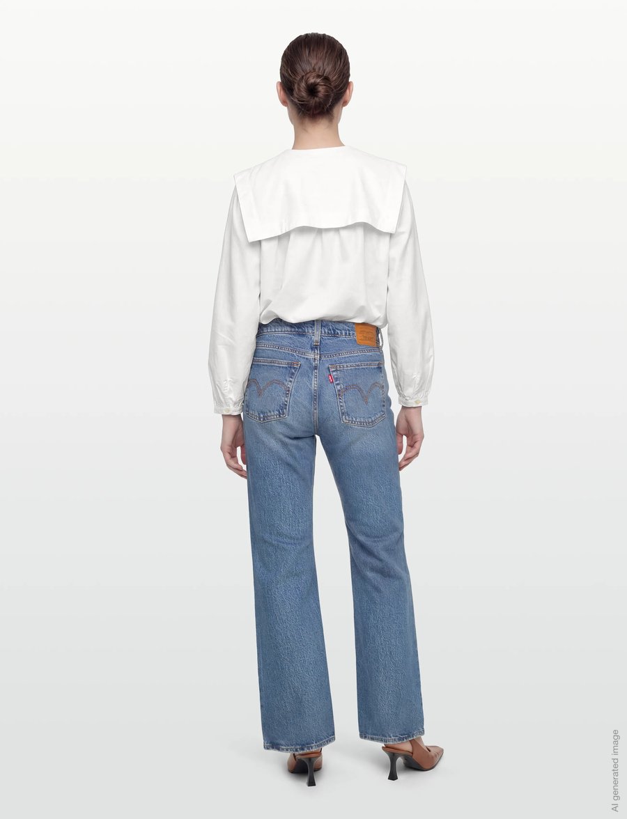 Levi's® - WEDGIE BOOT FAIR POINT PSK - schlaghosen - med indigo - worn in - 4