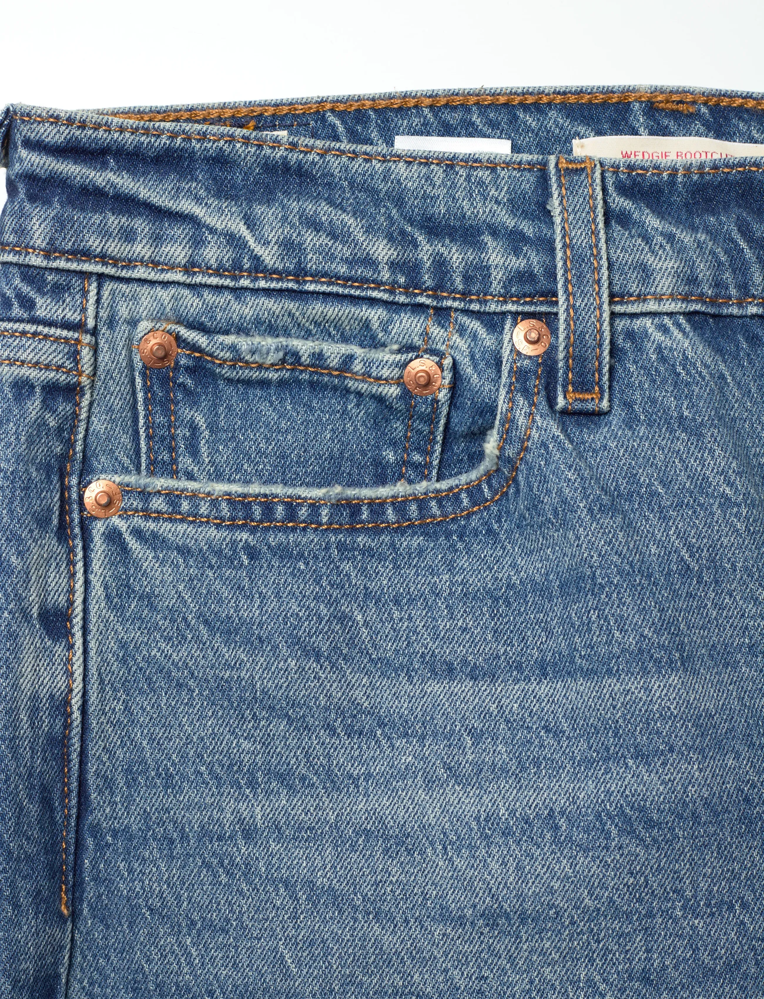 Levi's® - WEDGIE BOOT FAIR POINT PSK - schlaghosen - med indigo - worn in - 5