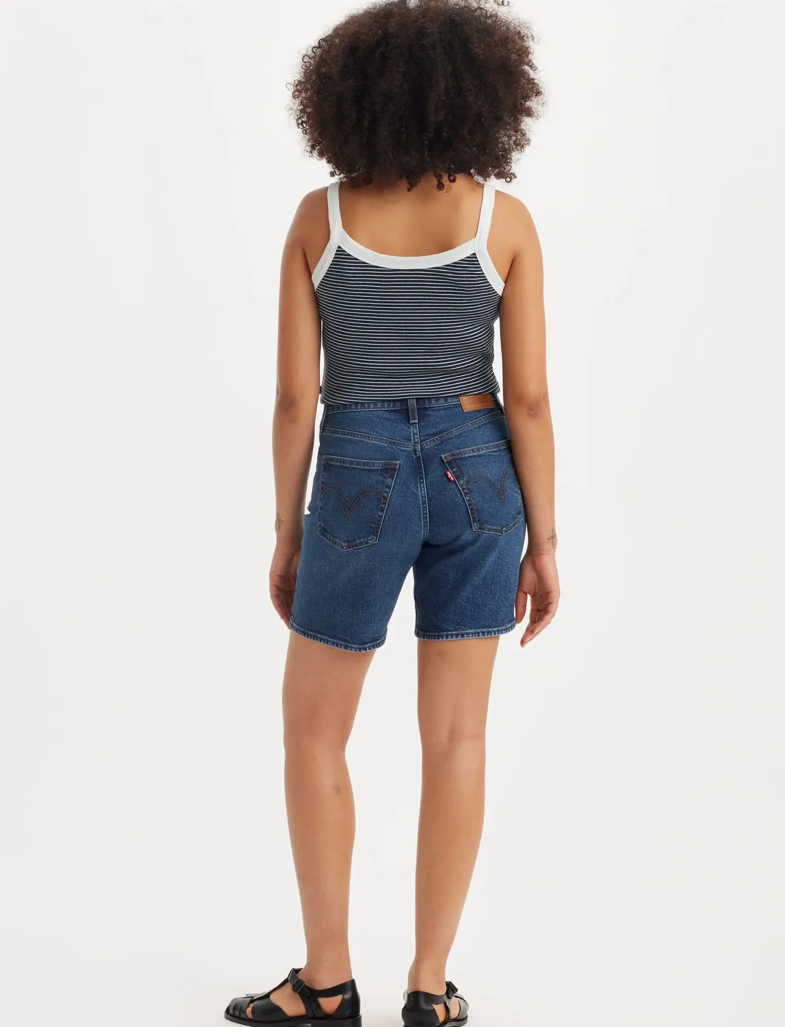Levi's® - RIBCAGE BERMUDA SHORT BRINGING - jeansshorts - med indigo - flat finish - 4