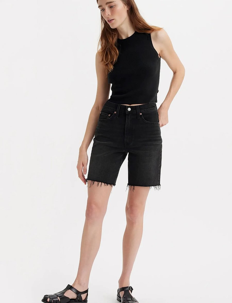 Levi's® - RIBCAGE BERMUDA SHORT GOTH PRI - jeansshorts - blacks - 0