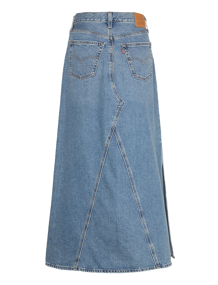 Levi's® - ICONIC LONG SKIRT W/SLIT VERIF - denim skirts - med indigo - worn in - 2