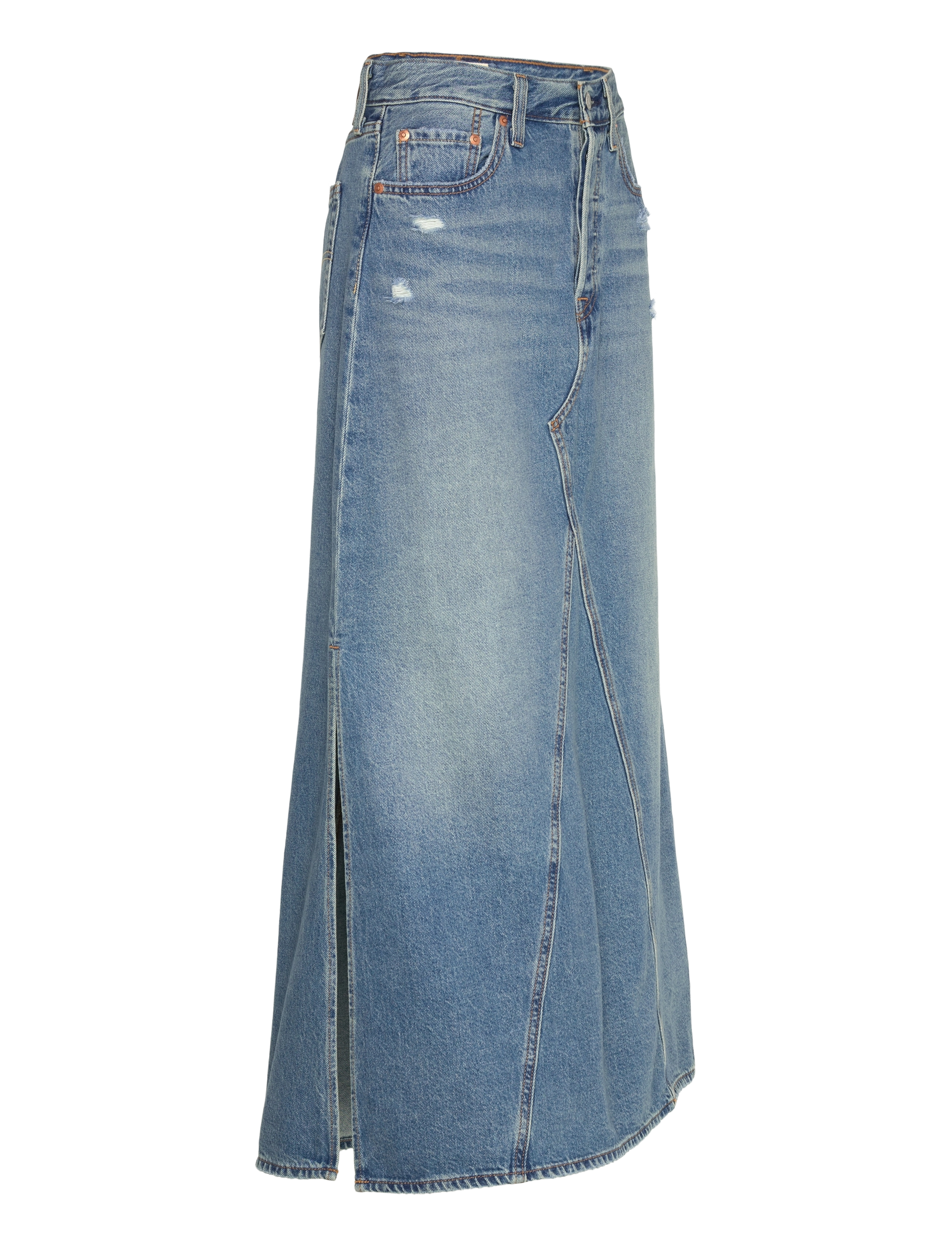 Levi's® - ICONIC LONG SKIRT W/SLIT VERIF - jeansröcke - med indigo - worn in - 3