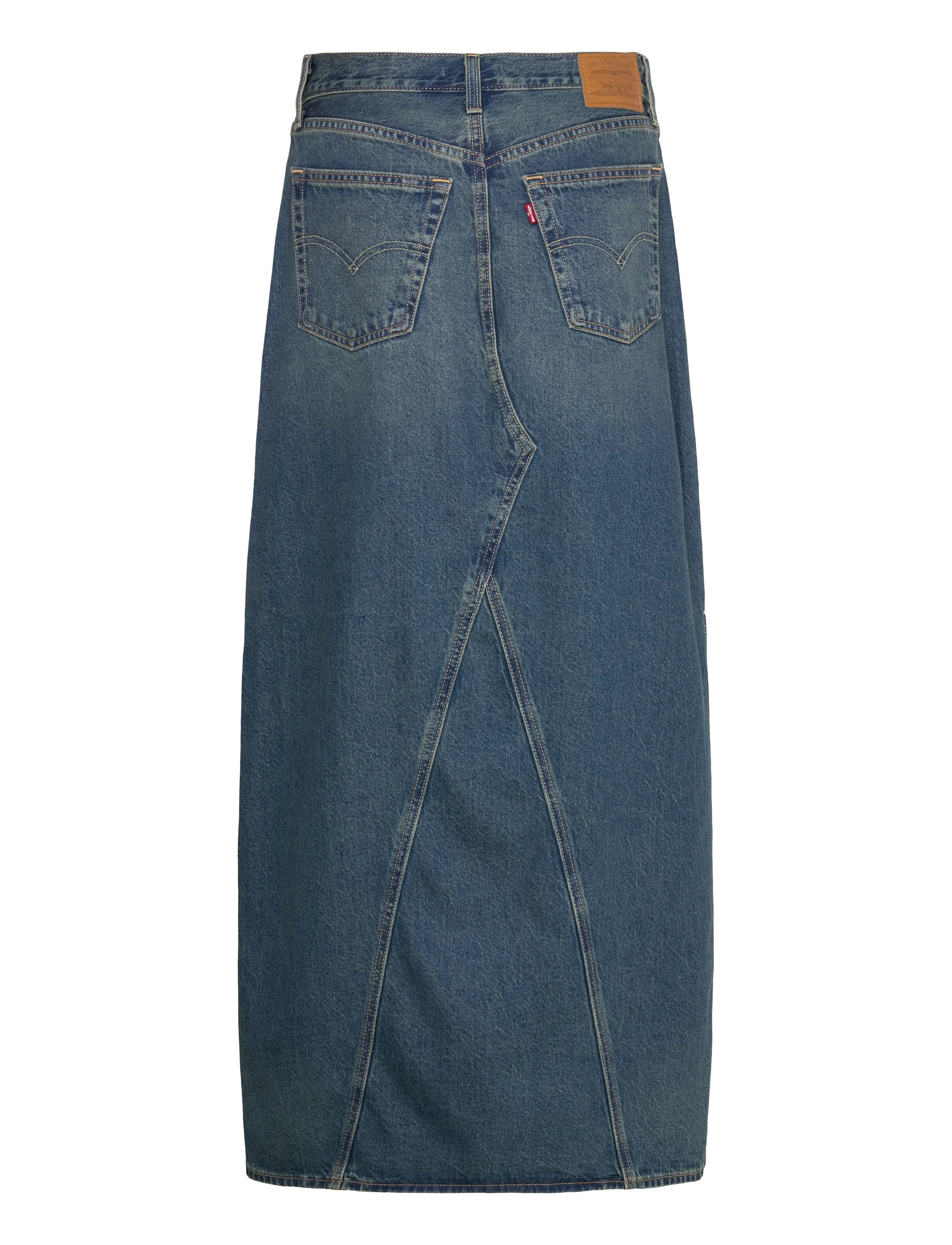 Levi's® - ICONIC LONG SKIRT W/SLIT LONG - med indigo - worn in - 2