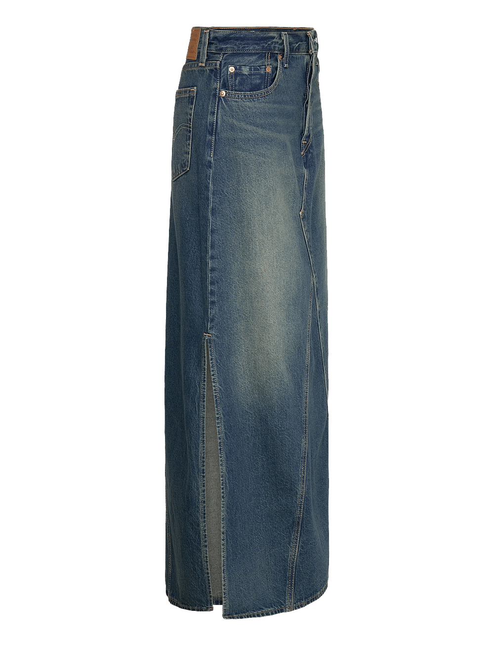 Levi's® ICONIC LONG SKIRT BELT - Jupe longue - my so called pants/blanc Levi's® ICONIC LONG SKIRT BELT - Jupe longue - my so called pants/blanc