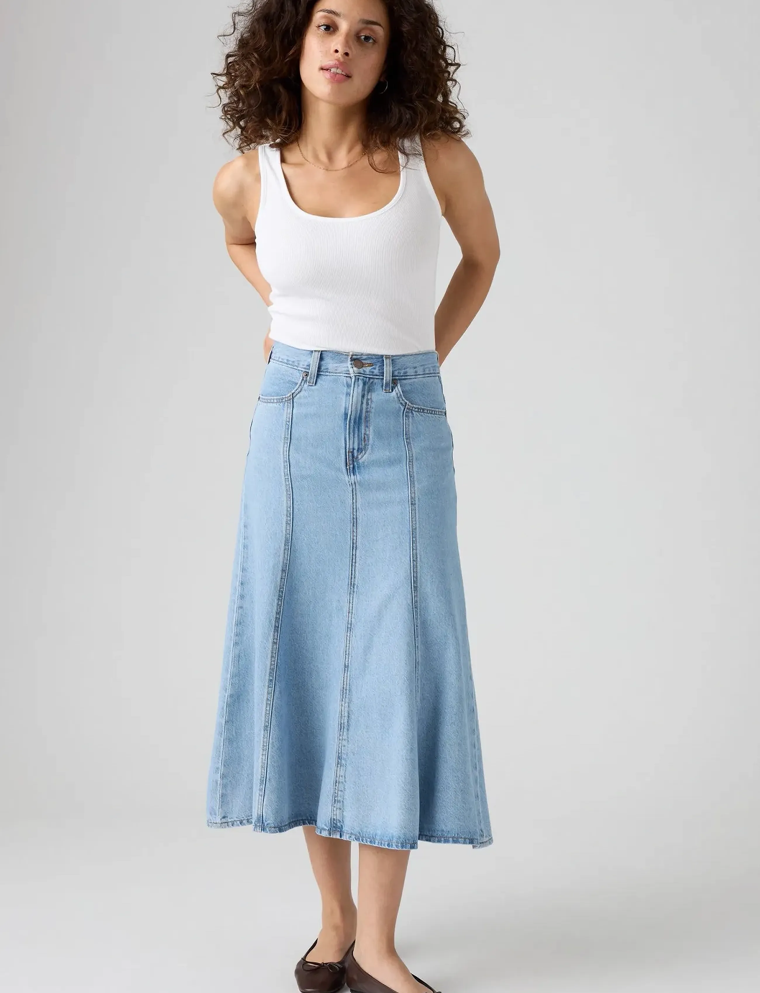 Levi's Fit And Flare Skirt I Will, 25, Röcke, Blau - Knee-length & Midi Frauen