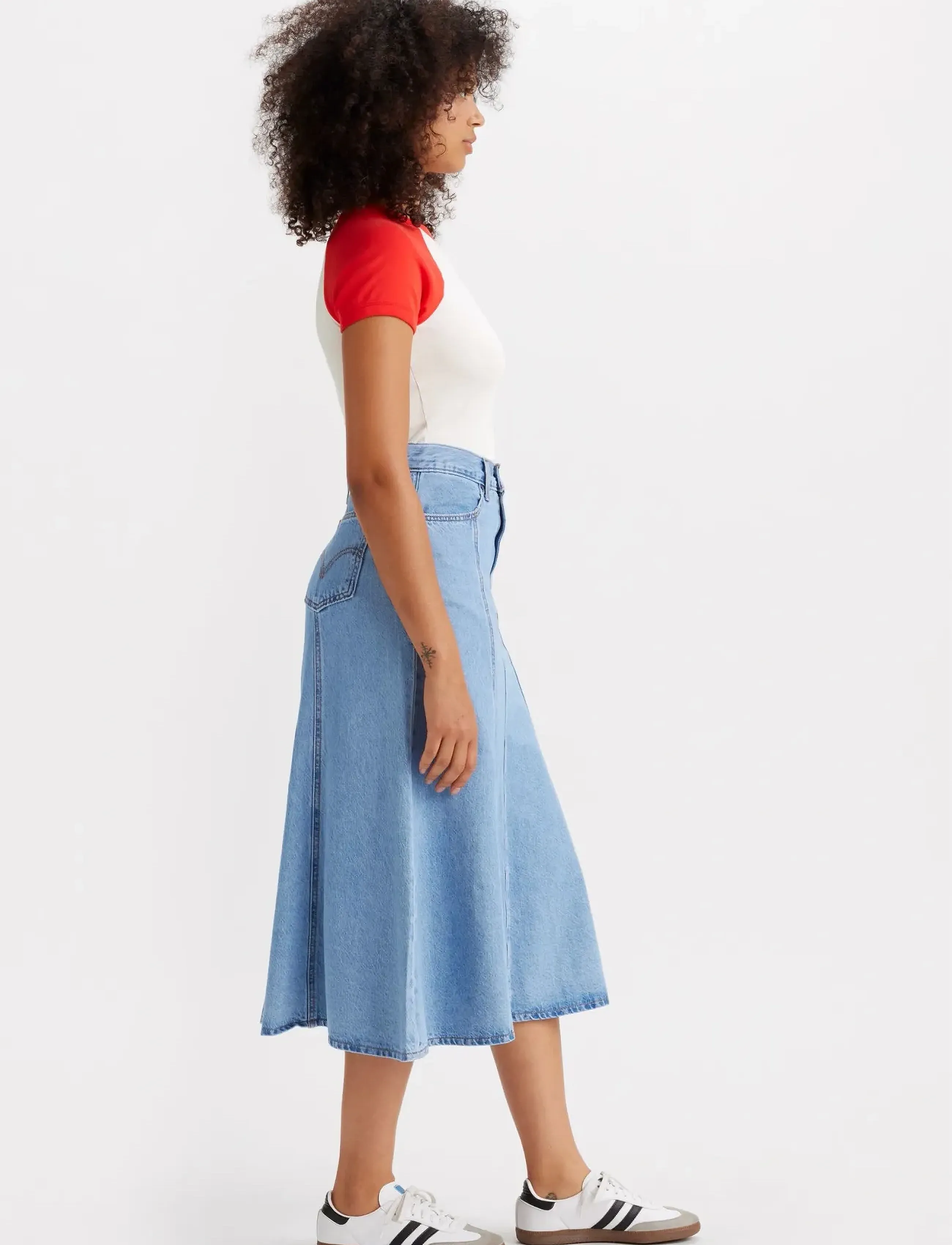 Levi's® - FIT AND FLARE SKIRT I WILL - med indigo - flat finish - 3