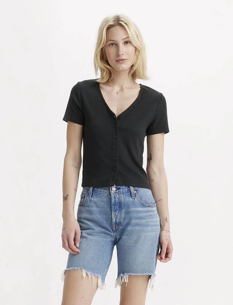 Levi's® - MUSE SS TEE CAVIAR RIB - t-shirts - blacks - 0