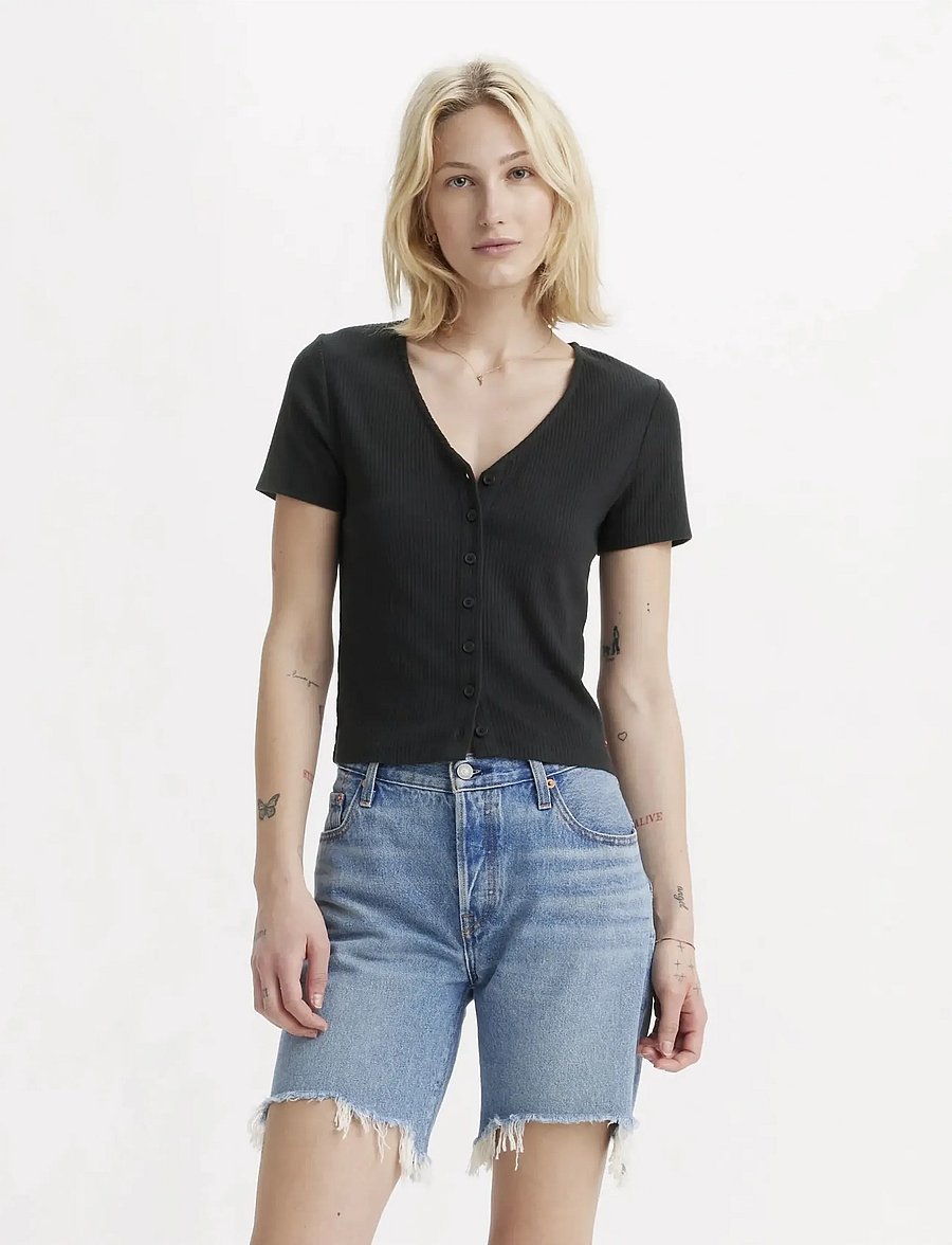Levi's® - MUSE SS TEE CAVIAR RIB - t-paidat - blacks - 0