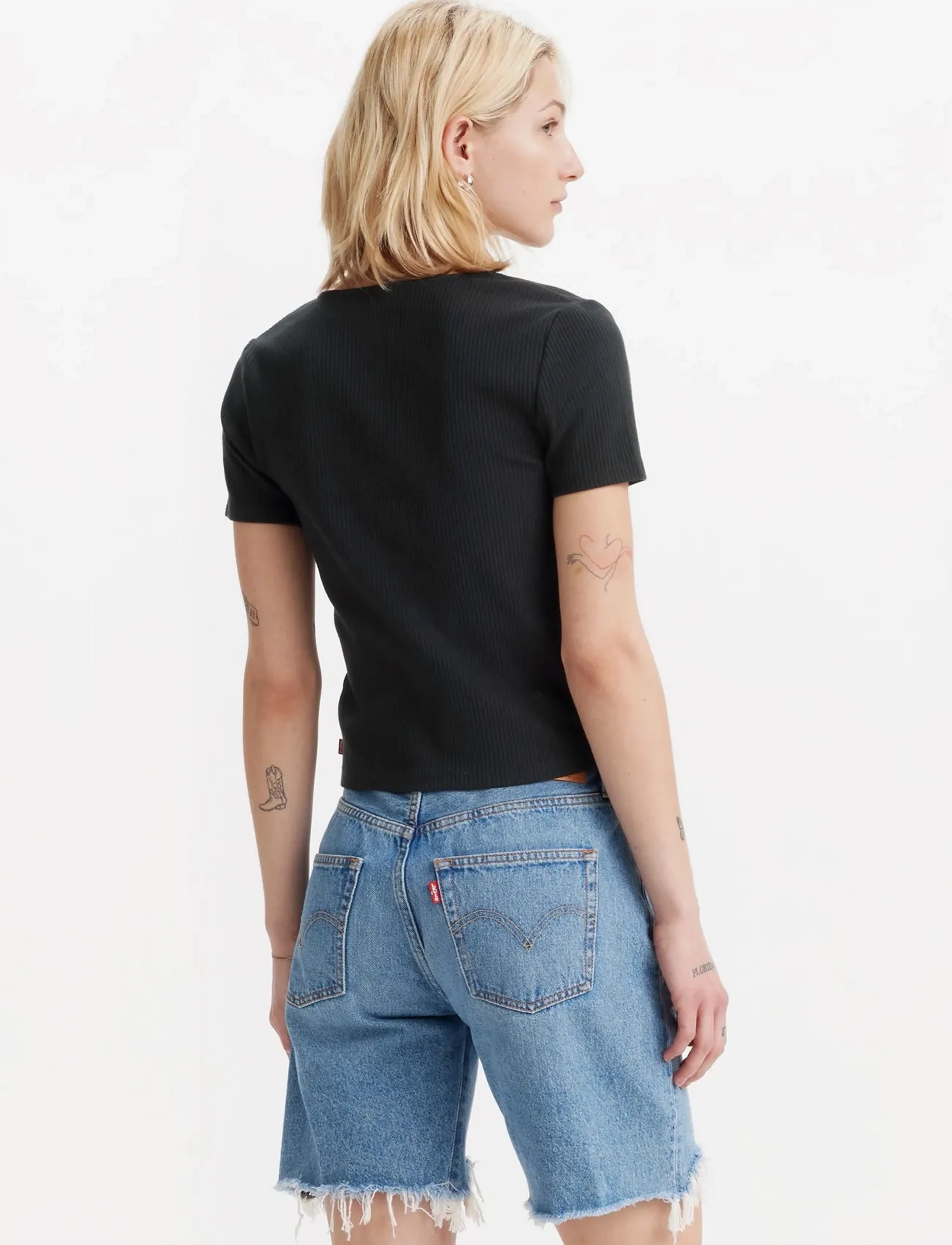 Levi's® - MUSE SS TEE CAVIAR RIB - t-shirts - blacks - 3