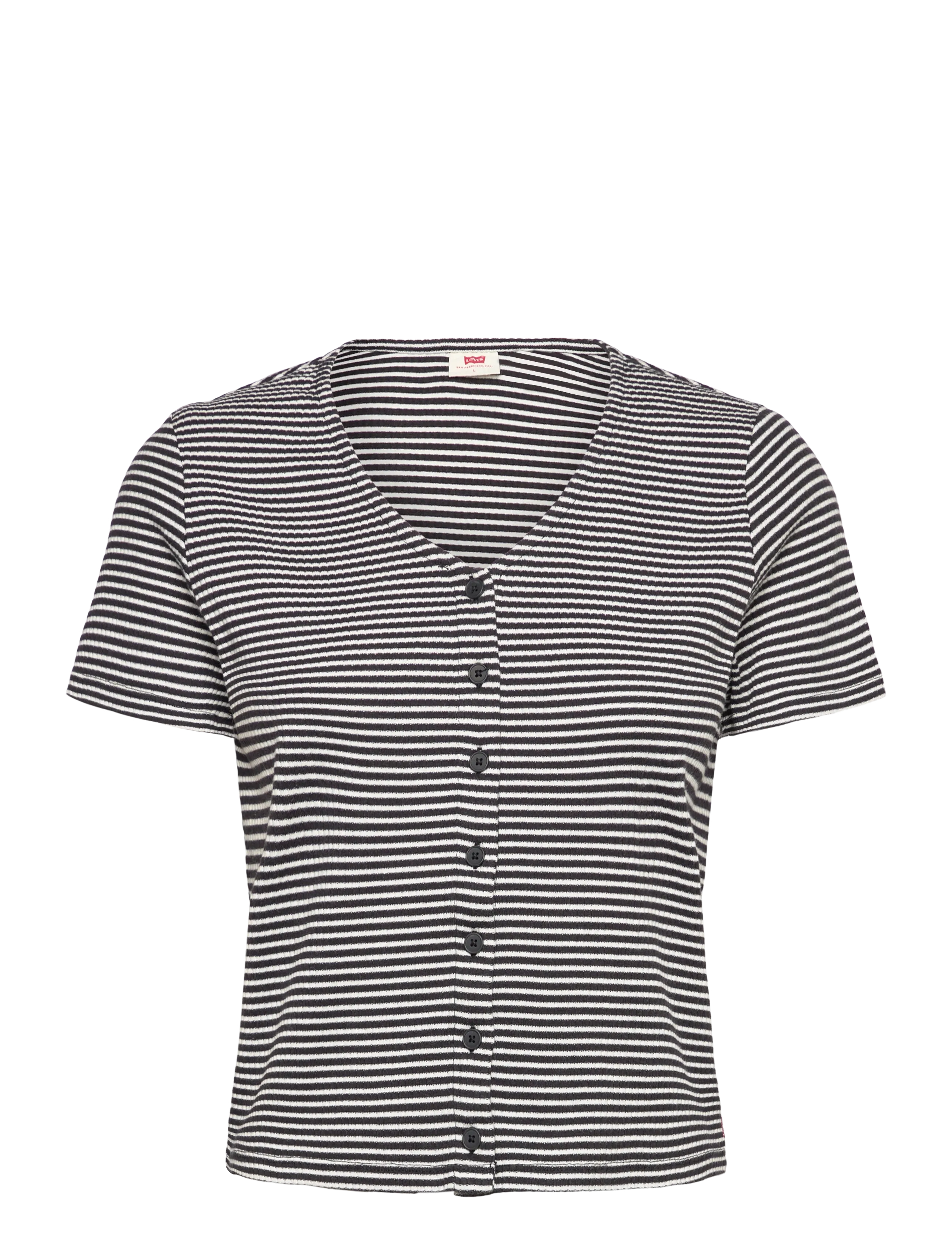 Levi's® MUSE SS TEE VANILLA STRIPE CAV - Riided - BLACKS / white