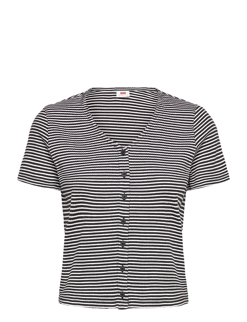 Levi's® - MUSE SS TEE VANILLA STRIPE CAV - t-shirts - blacks - 1
