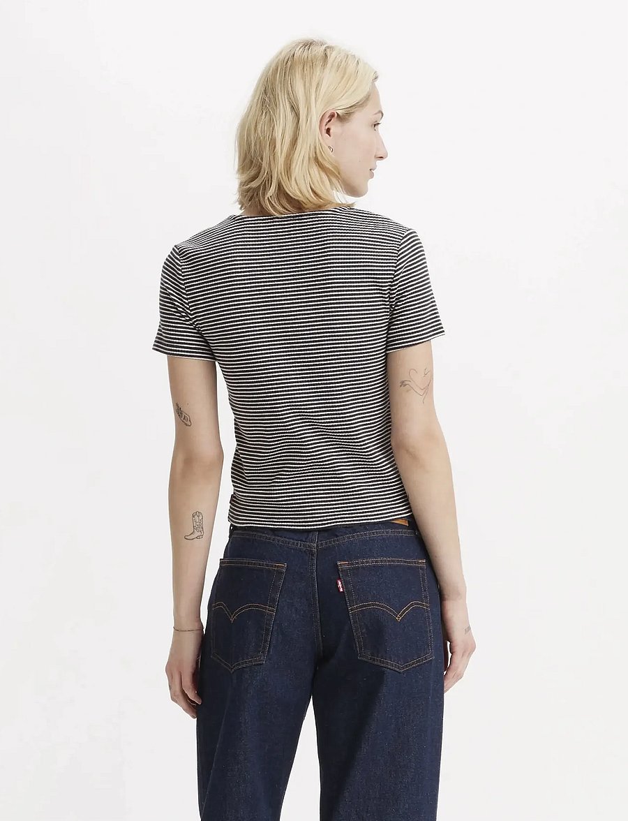 Levi's® - MUSE SS TEE VANILLA STRIPE CAV - t-shirts - blacks - 3