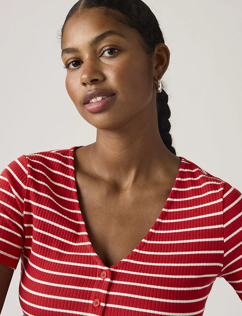 Levi's® - MUSE SS TEE PENELOPE STRIPE UR - t-shirts - reds - 4