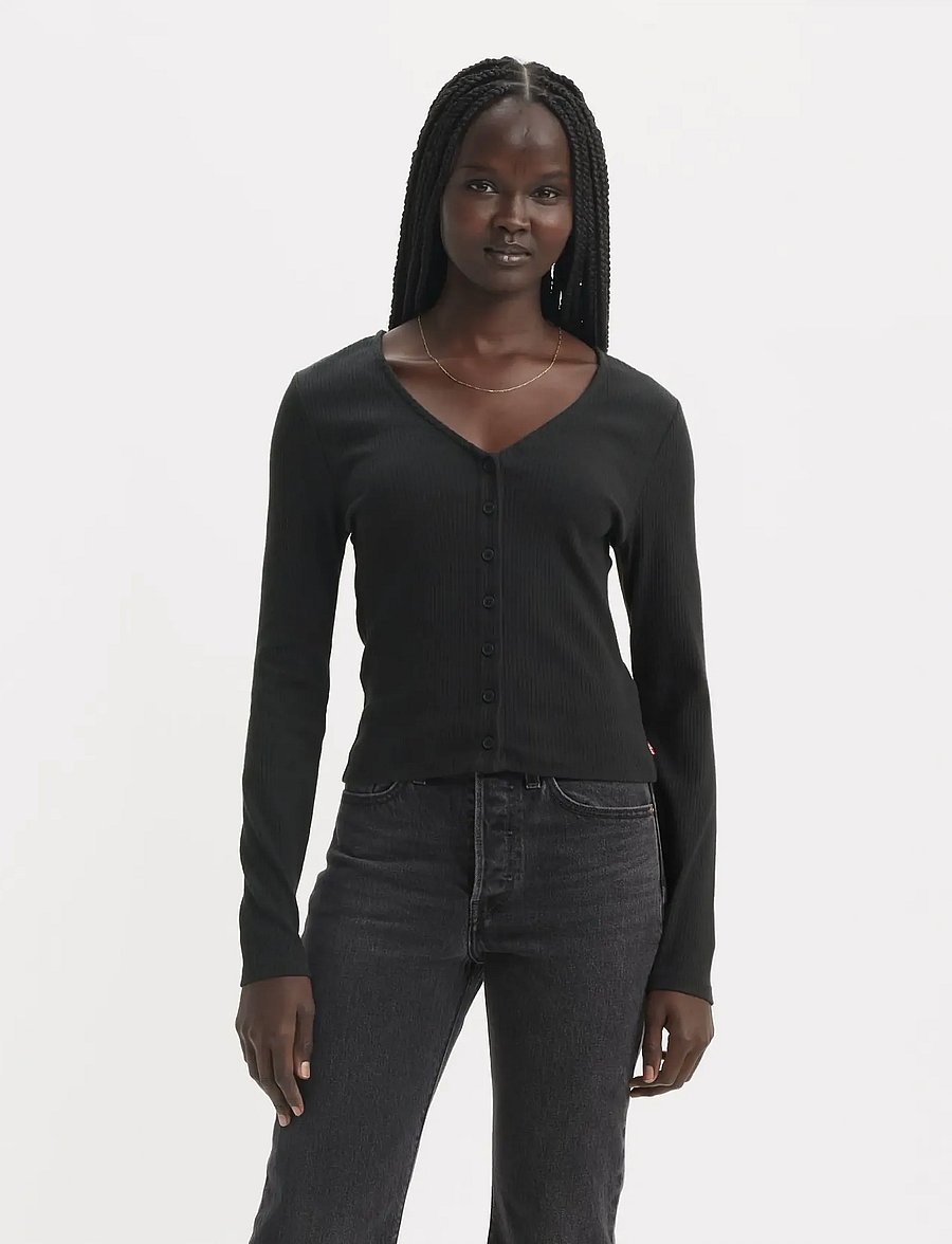 Levi's® - MUSE LS TEE CAVIAR COTTON/POLY - långärmade toppar - blacks - 3