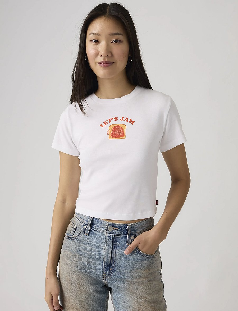 Levi's® - GR ESSENTIAL SPORTY TEE LETS J - t-shirts - whites - 0