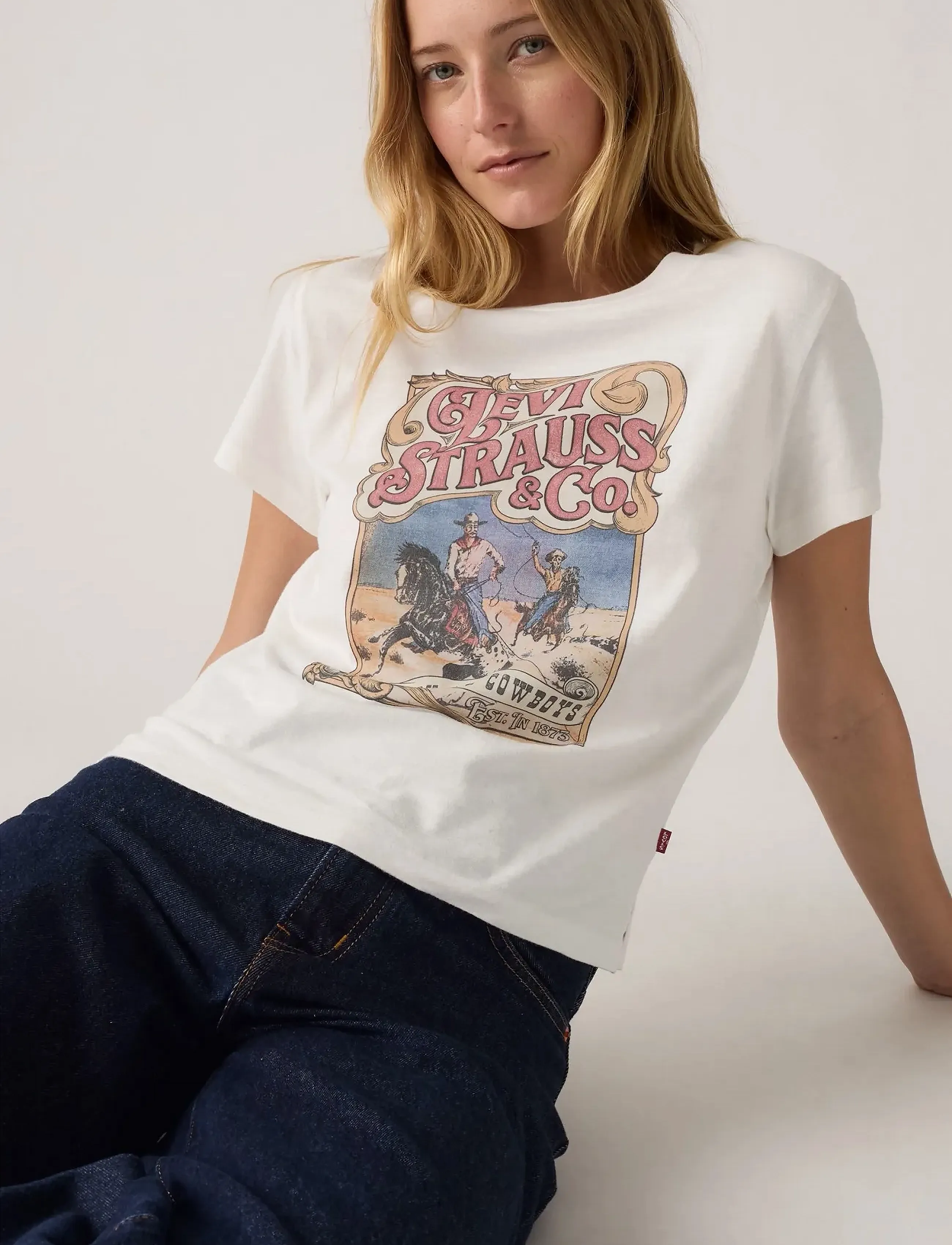 Levi's® GRAPHIC BOXY TSHIRT WESTERN AR - T-särgid - WHITES / white