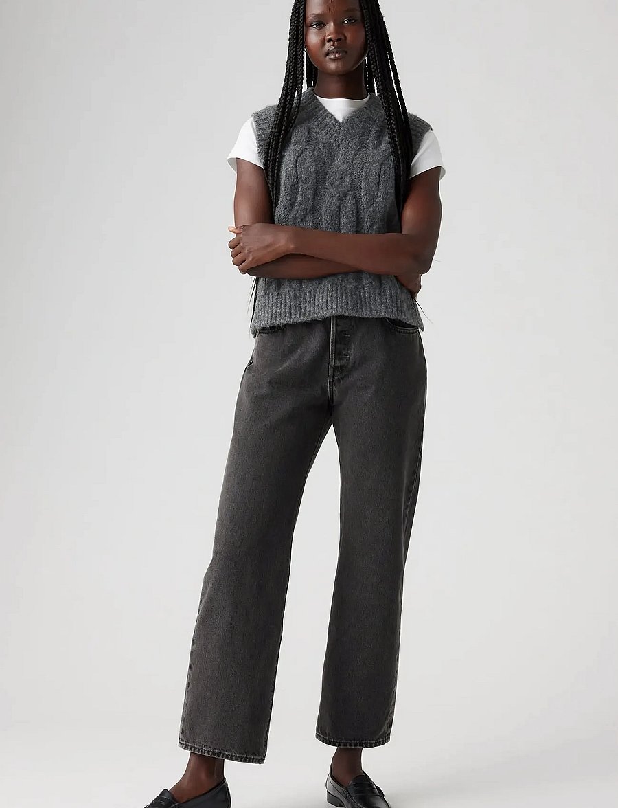 Levi's® - 501 90S ANKLE SMOOTH OPERATOR - hosen mit weitem bein - blacks - 0