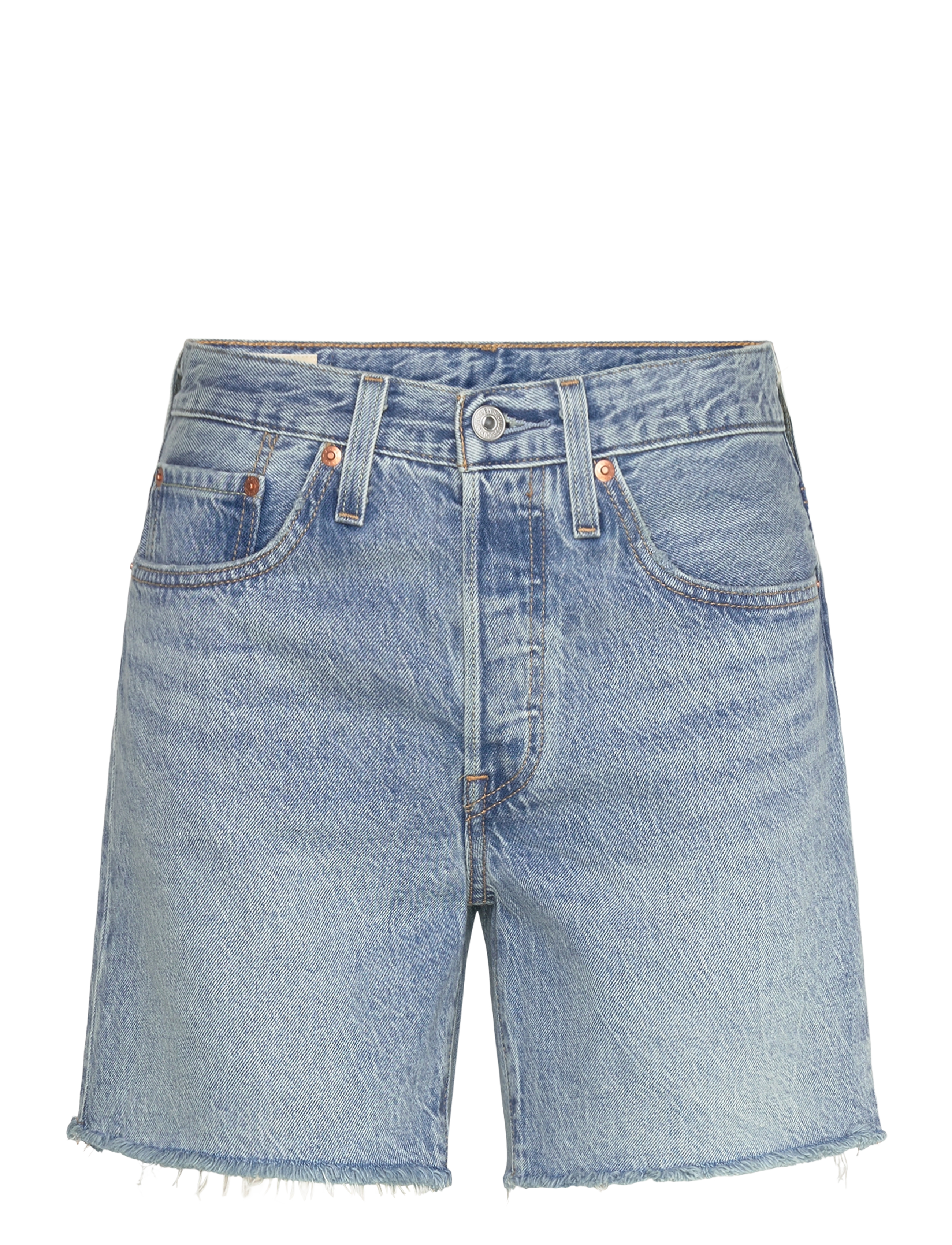 Levi's® 501 MID THIGH SHORT LW FUN FLA - Shorts - LIGHT INDIGO - WORN IN / blue