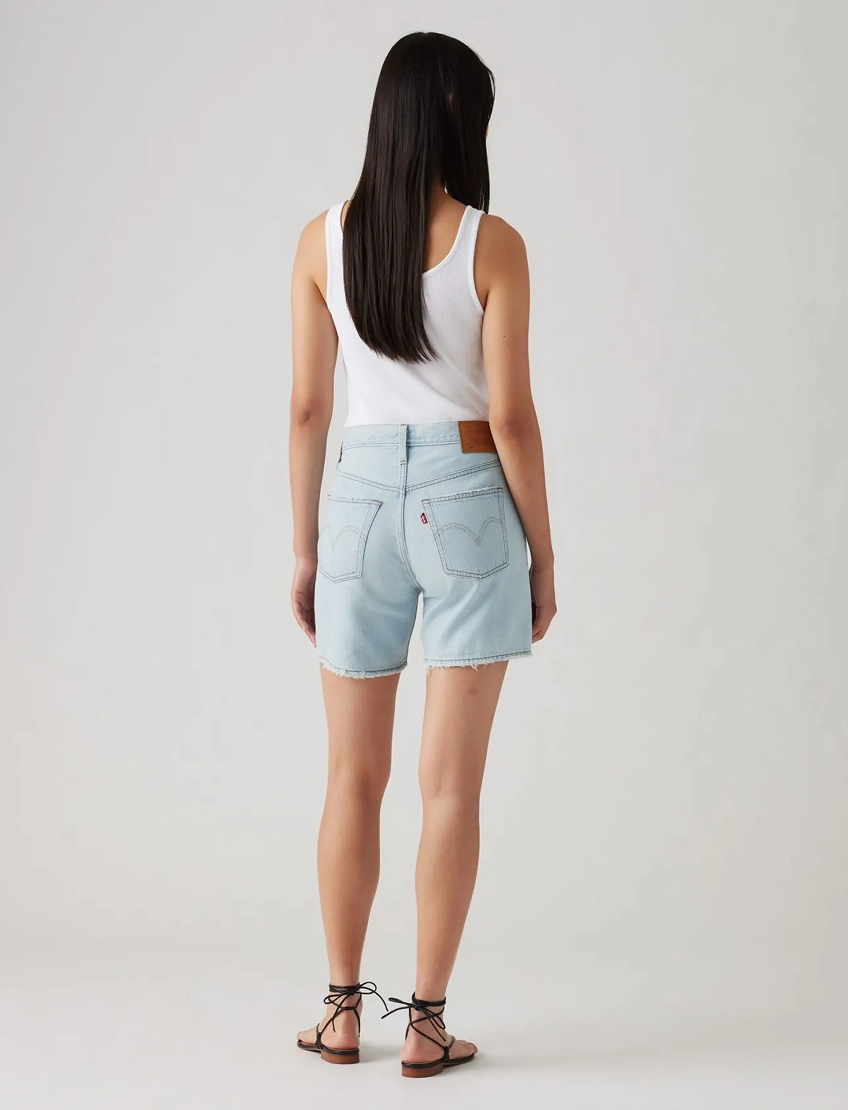 Levi's® - 501 MID THIGH SHORT LW MAKE ME - light indigo - worn in - 4