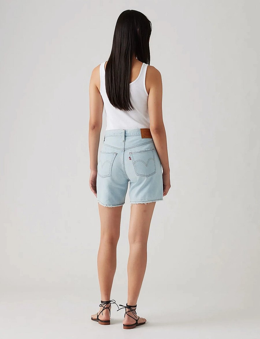 Levi's® - 501 MID THIGH SHORT LW MAKE ME - light indigo - worn in - 4